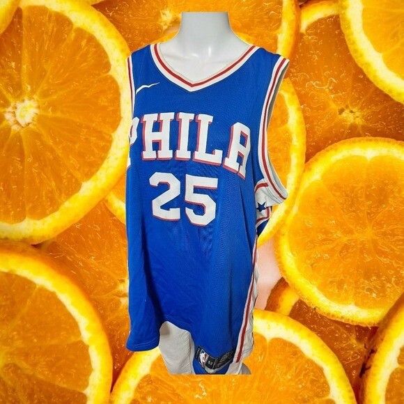 Nike Nike Philadelphia 76ers Jersey NBA Simmons #25 Blue Basketba Size ONE SIZE - 8 Thumbnail