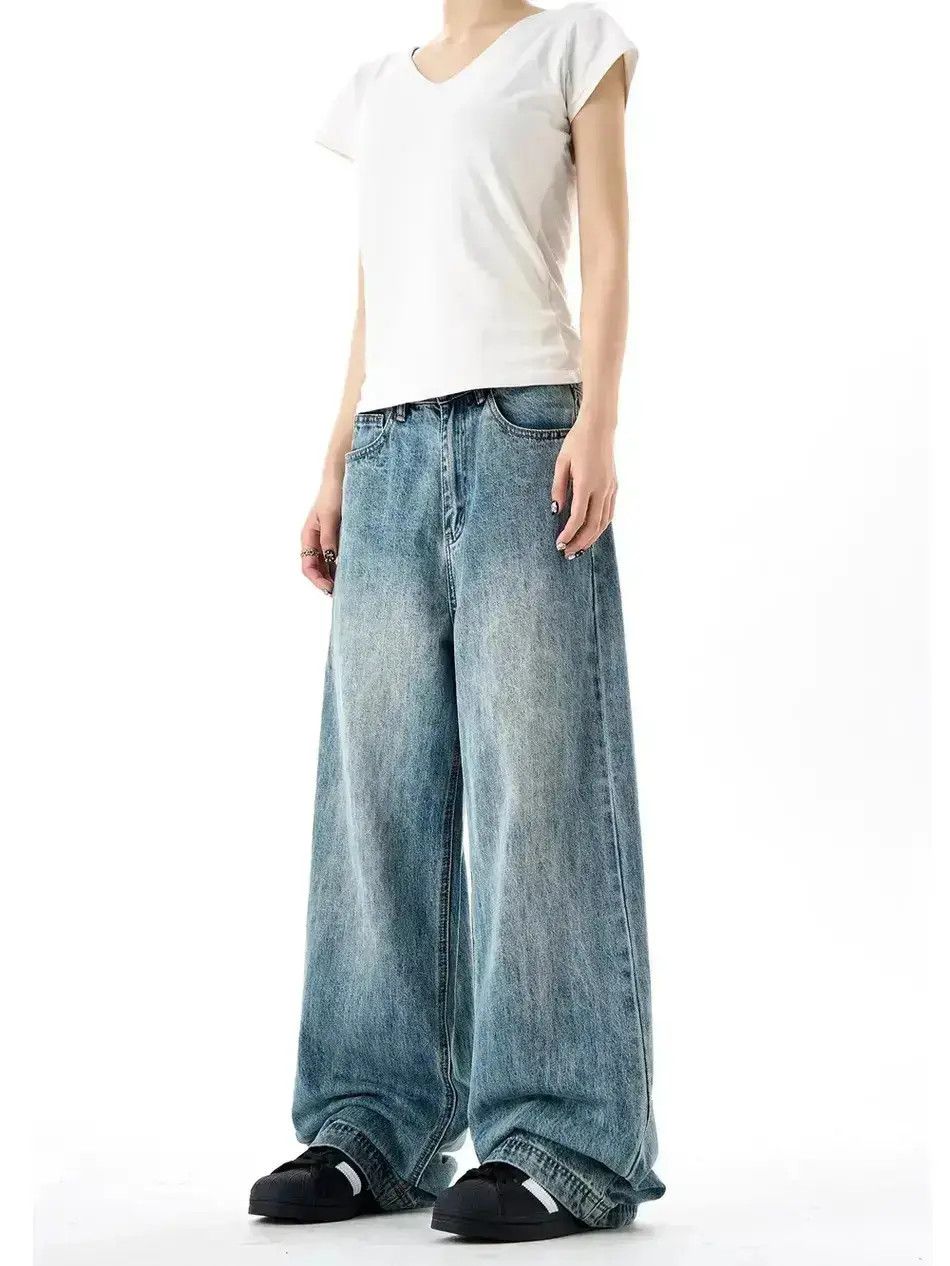 Japanese Brand Retro loose fitting wide leg jeans Size US 30 / EU 46 - 1 Thumbnail