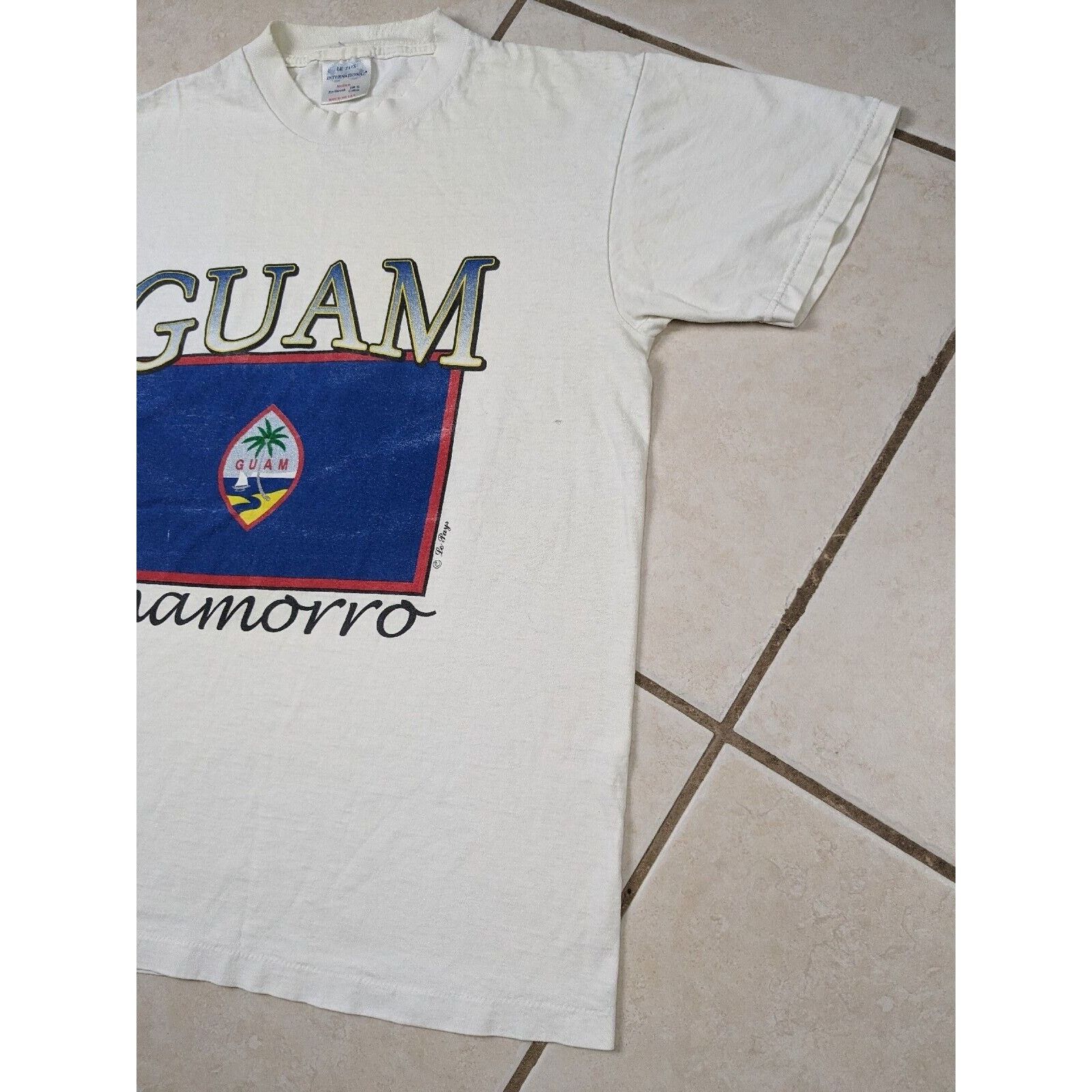 Other Vtg 90s Guam Chamorro Shirt White International Flag Island Size US M / EU 48-50 / 2 - 7 Thumbnail