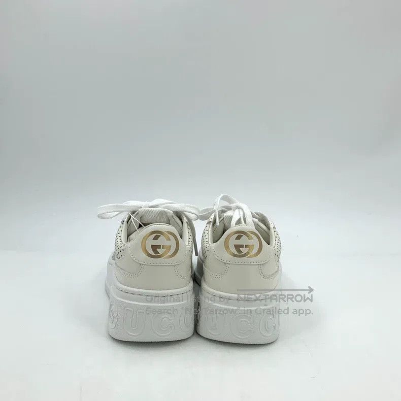 Gucci Gucci White logo embossed laced thick-soled casual sneaker Size US 4.5 / IT 34.5 - 4 Thumbnail