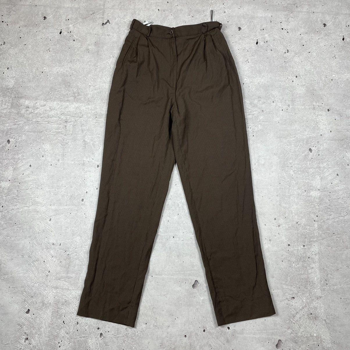 yves saint laurent wool pants women brown