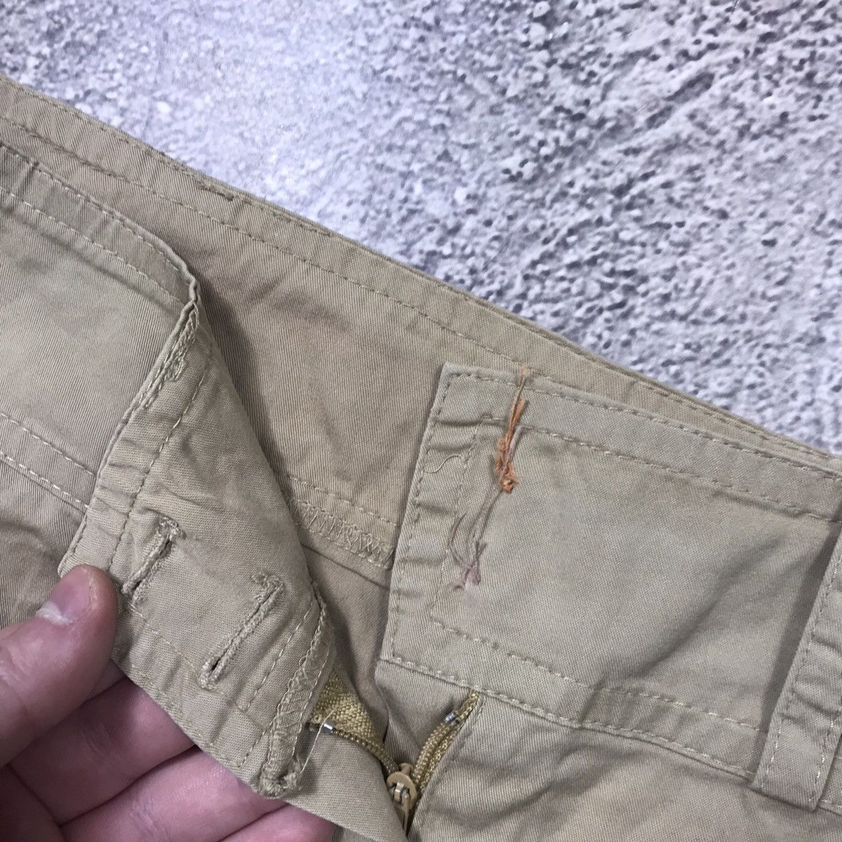Vintage Vintage Y2K Khaki Mini Skirt Ruffle Avant Garde Streetwear 2 Size 29" - 4 Thumbnail