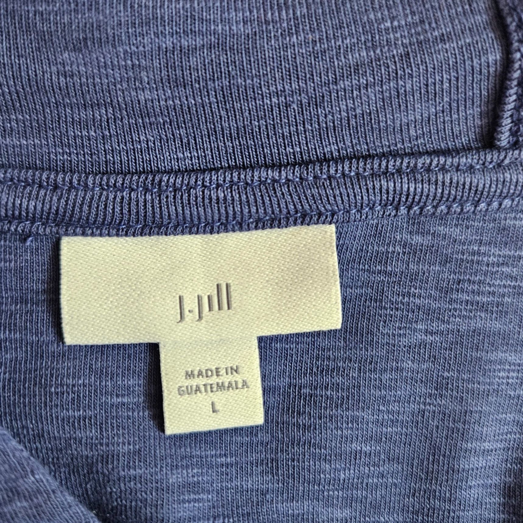 J. Jill J Jill Womens Hooded Pullover L Solid Blue Cotton Blend Long Sleeve Size L / US 10 / IT 46 - 5 Thumbnail