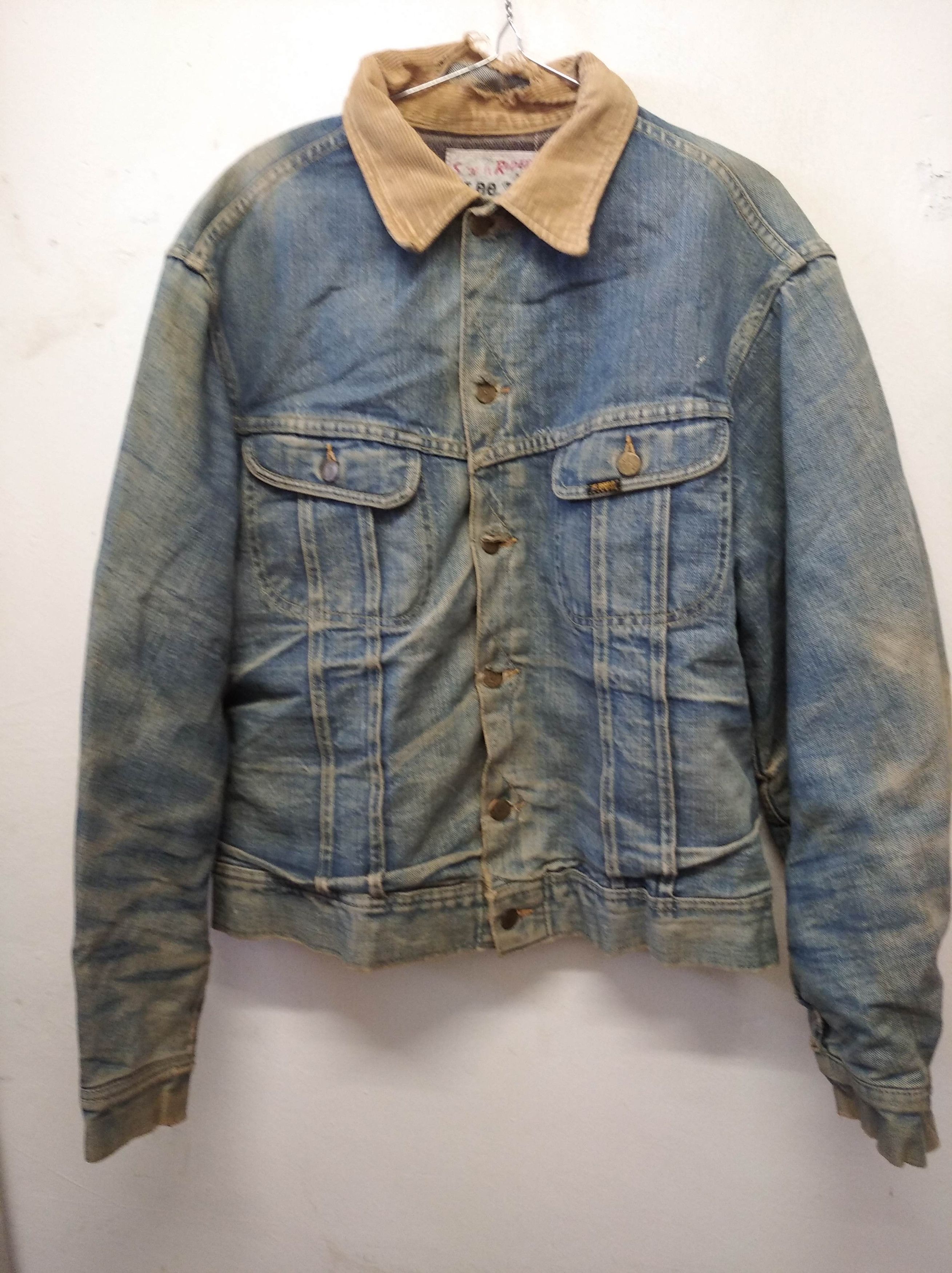 image of Distressed Denim x Lee Vintage 60-70's Lee Storm Rider Denim Distressed Jacket, Men's (Size Large)