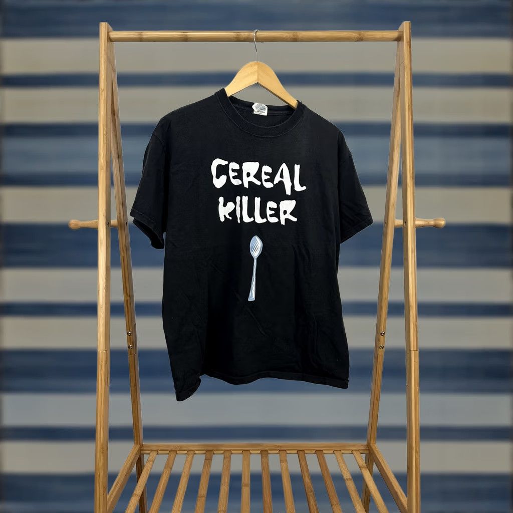 Delta VTG Spoon Cereal Killer Art Funny Skate Grunge Metal Black T-Shirt Size L Size US L / EU 52-54 / 3 - 1 Thumbnail