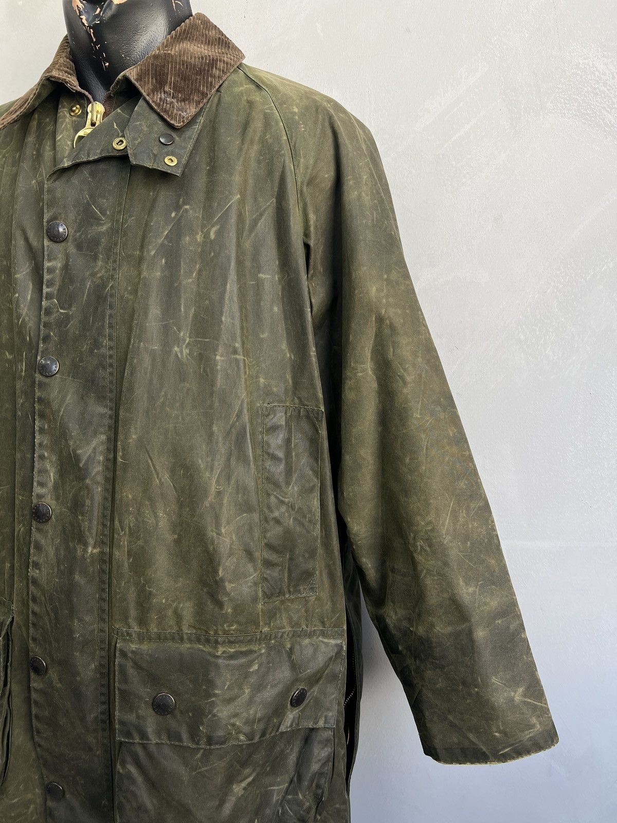 Barbour Vintage Barbour Beaufort waxed Olive Field Jacket Military Size US S / EU 44-46 / 1 - 4 Thumbnail