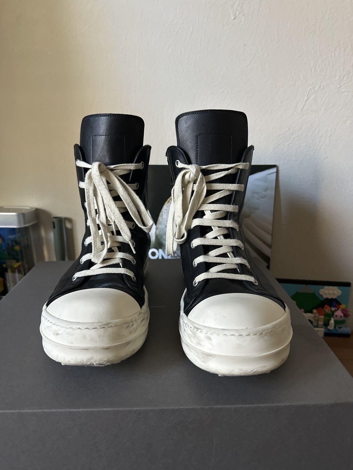Rick Owens Drkshdw Rick Owens Hightop Leather Drkshadow Hollywood Sneakers Size US 10.5 / EU 43-44 - 3 Thumbnail