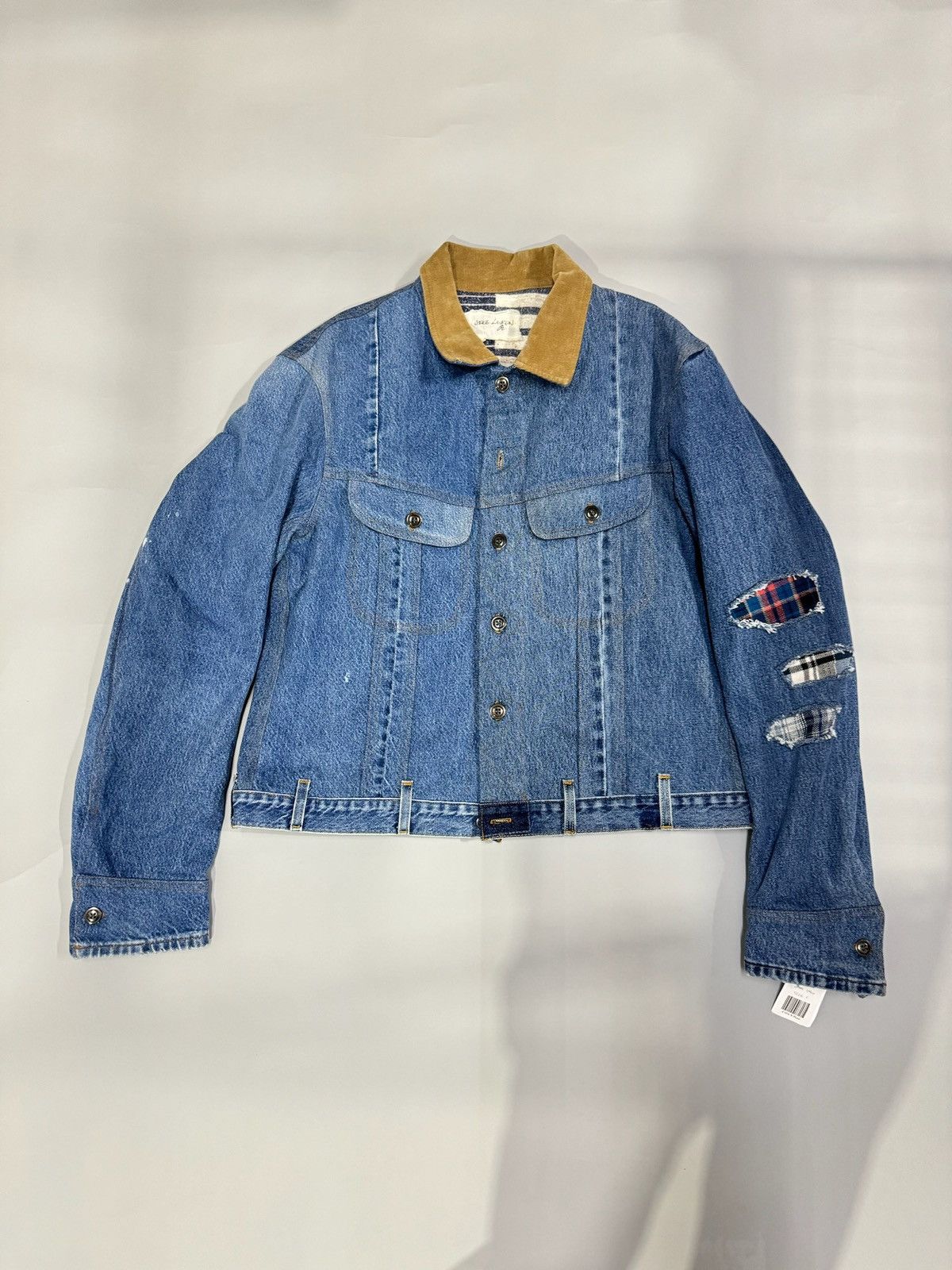image of Greg Laurent Vintage Denim Trucker Jacket in Blue, Men's (Size XL)