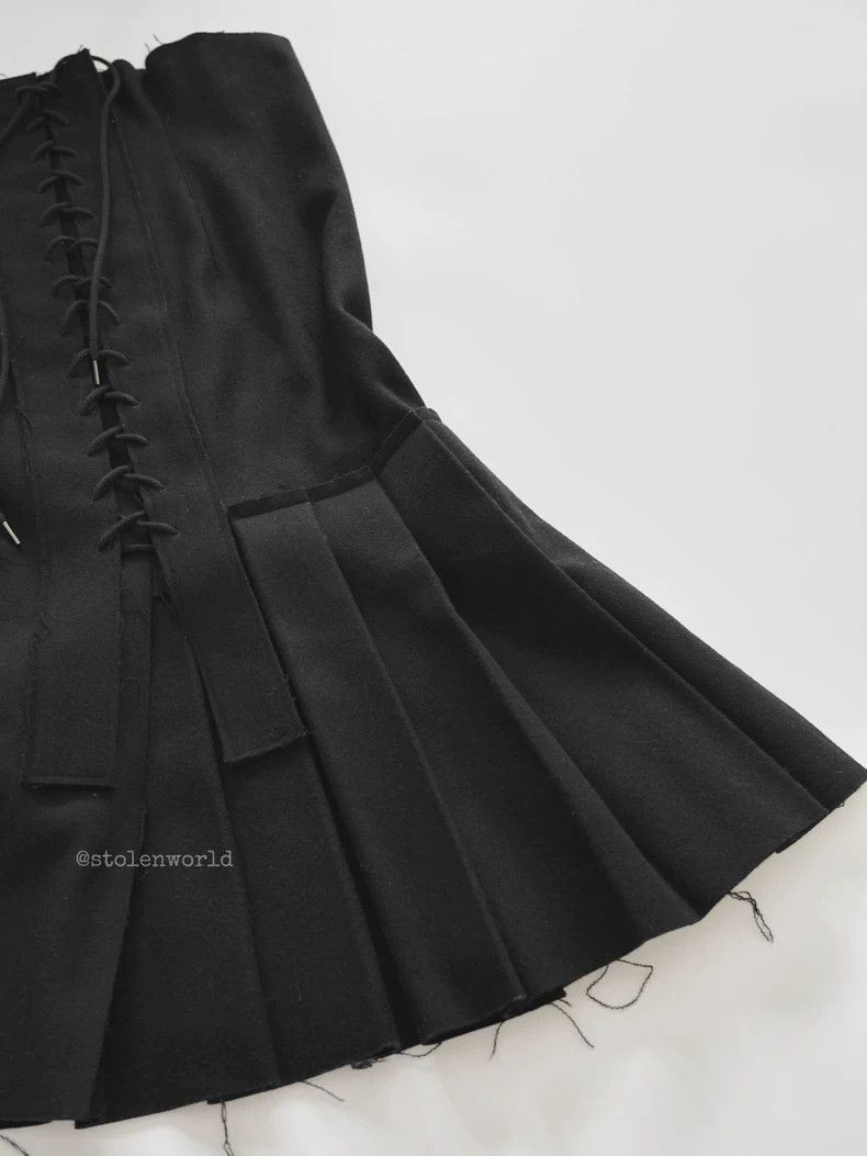 Yohji Yamamoto Yohji Yamamoto size 1 2010 AW Show Strap Half Skirt 2506-N Size 24" / US 00 / IT 34 - 2 Thumbnail