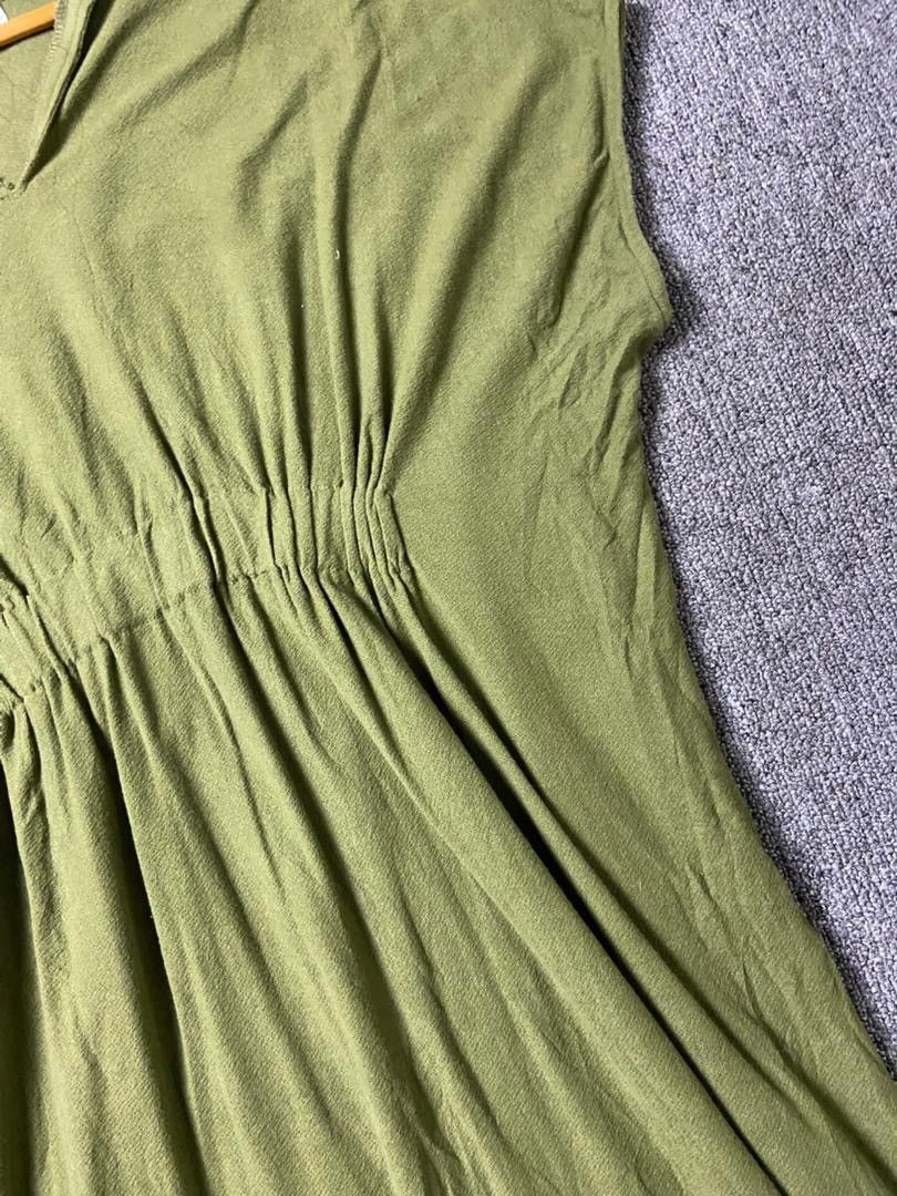 Japanese Brand Titicaca V Neck Midi Dress with Side Embroidery (200) Size ONE SIZE - 7 Thumbnail