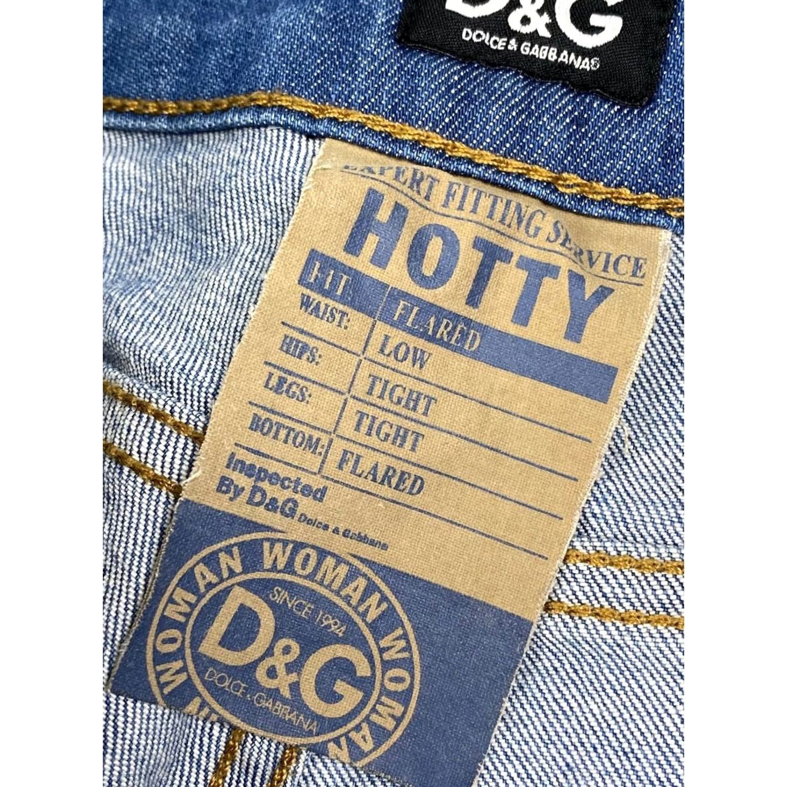 Dolce & Gabbana VINTAGE Dolce Gabbana Blue Flared Jeans Women Size 27 Metal Logo Denim Size 27" / US 4 / IT 40 - 5 Thumbnail