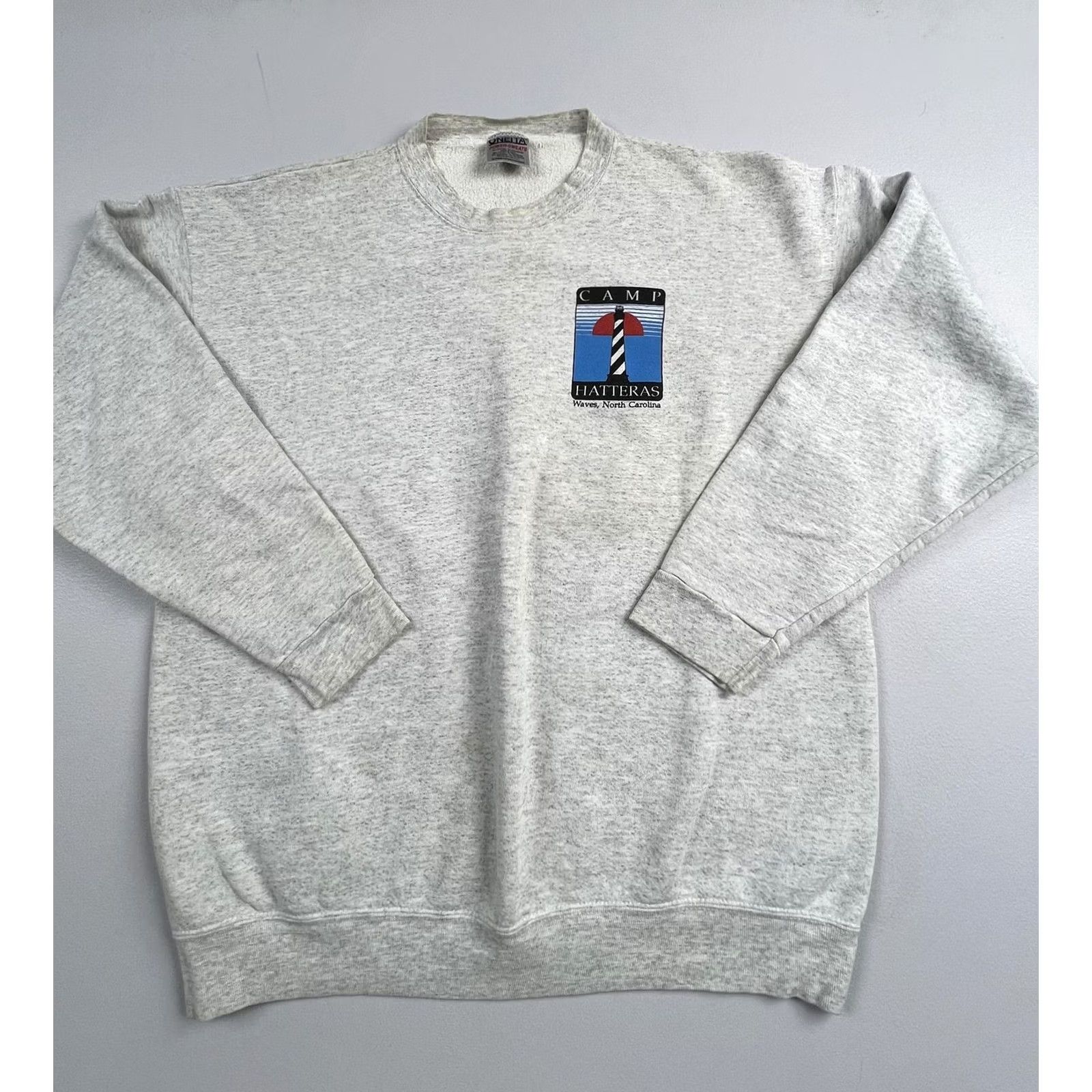 Vintage VINTAGE Oneita Sweatshirt Mens XL Camp Hatteras Lighthouse Graphic USA Size US XL / EU 56 / 4 - 2 Thumbnail