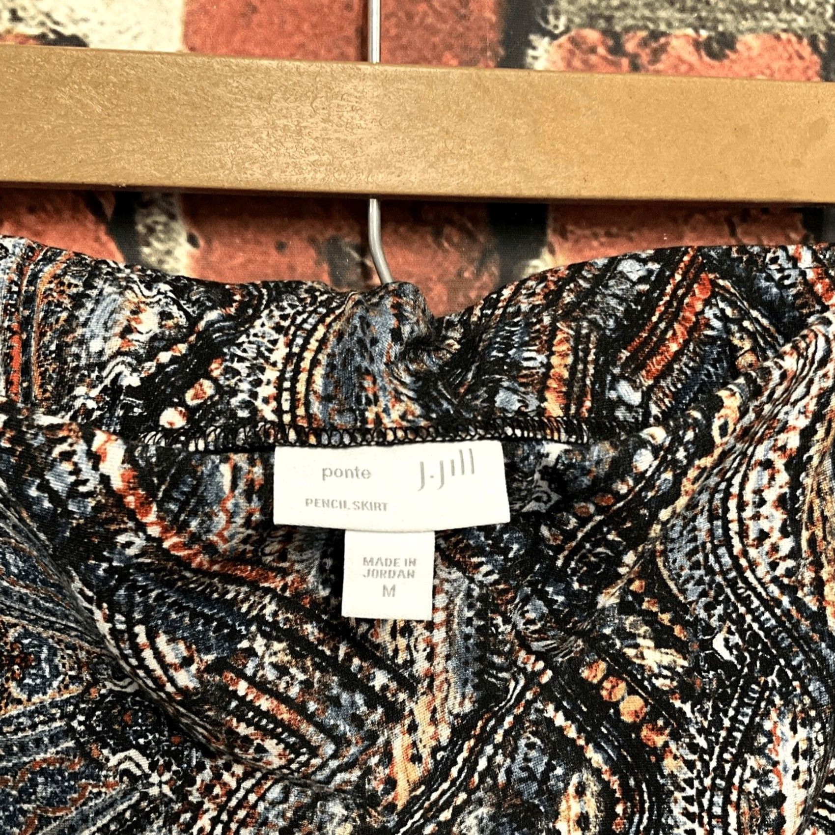J. Jill J.Jill Skirt Pencil Elastic Waist Knee Length Multicolor Womens M-Size"} Size 32" / US 10 / IT 46 - 2 Thumbnail