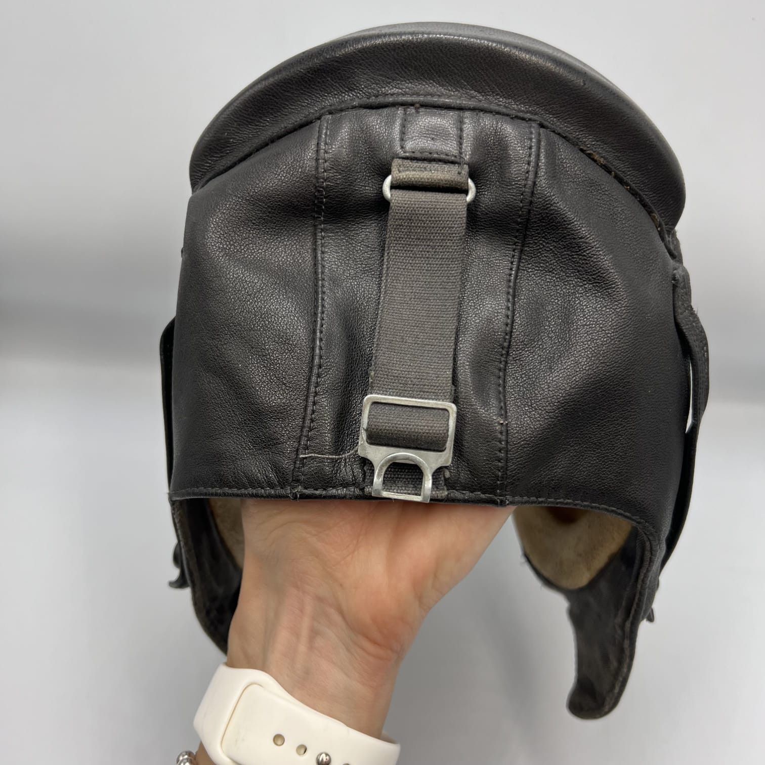 Vintage Original Aviator Pilot Leather Winter Soviet USSR Helmet Size ONE SIZE - 5 Thumbnail