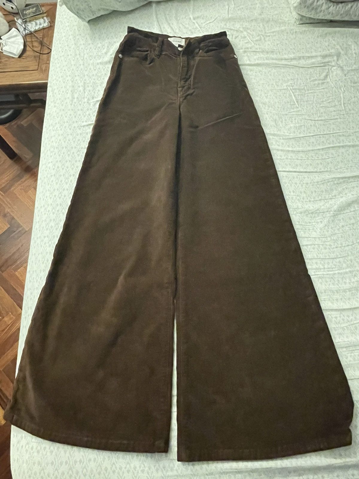 Frame Frame Le Palazzo Corduroy Brown Wide Leg Pants/Jeans Size 27" / US 4 / IT 40 - 4 Thumbnail