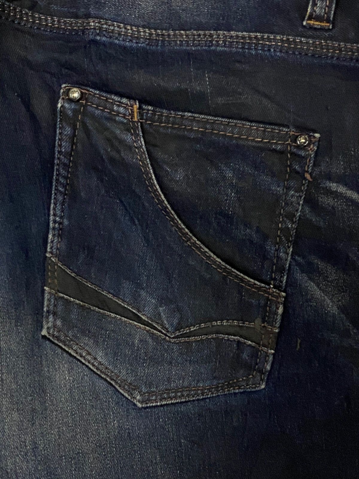 If Six Was Nine × Le Grande Bleu (L.G.B.) × Nicole Club Nicole Club Jean Big Size Double Pocket Art Mud Washed Wax Size US 38 / EU 54 - 11 Thumbnail