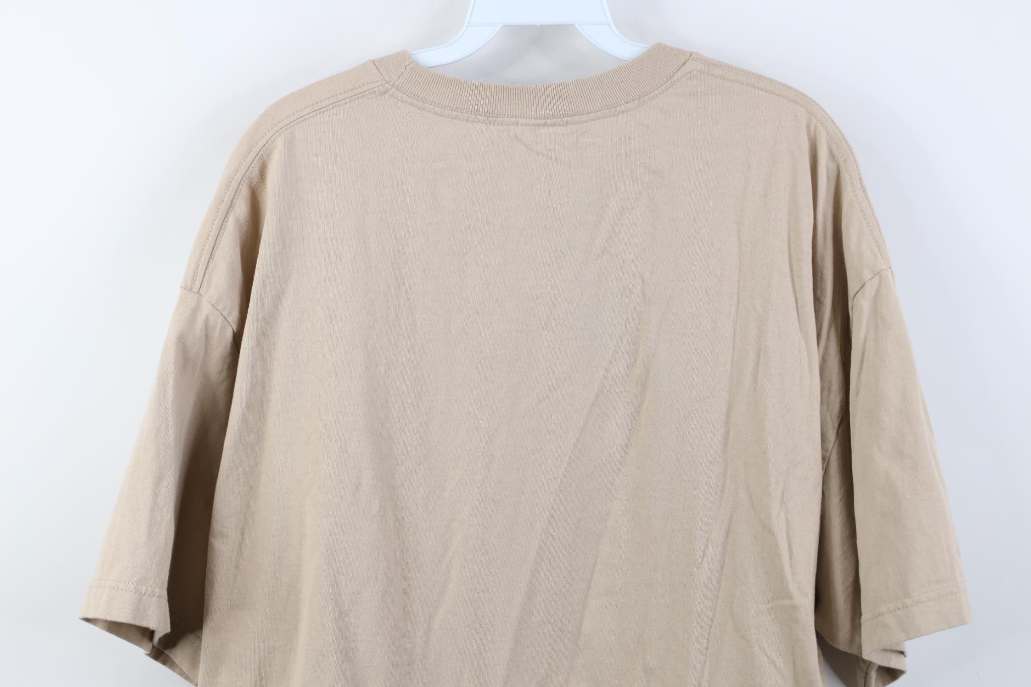 Vintage Vintage 90s Y2K Streetwear Blank Cotton T-Shirt Khaki Beige Size US XL / EU 56 / 4 - 11 Thumbnail