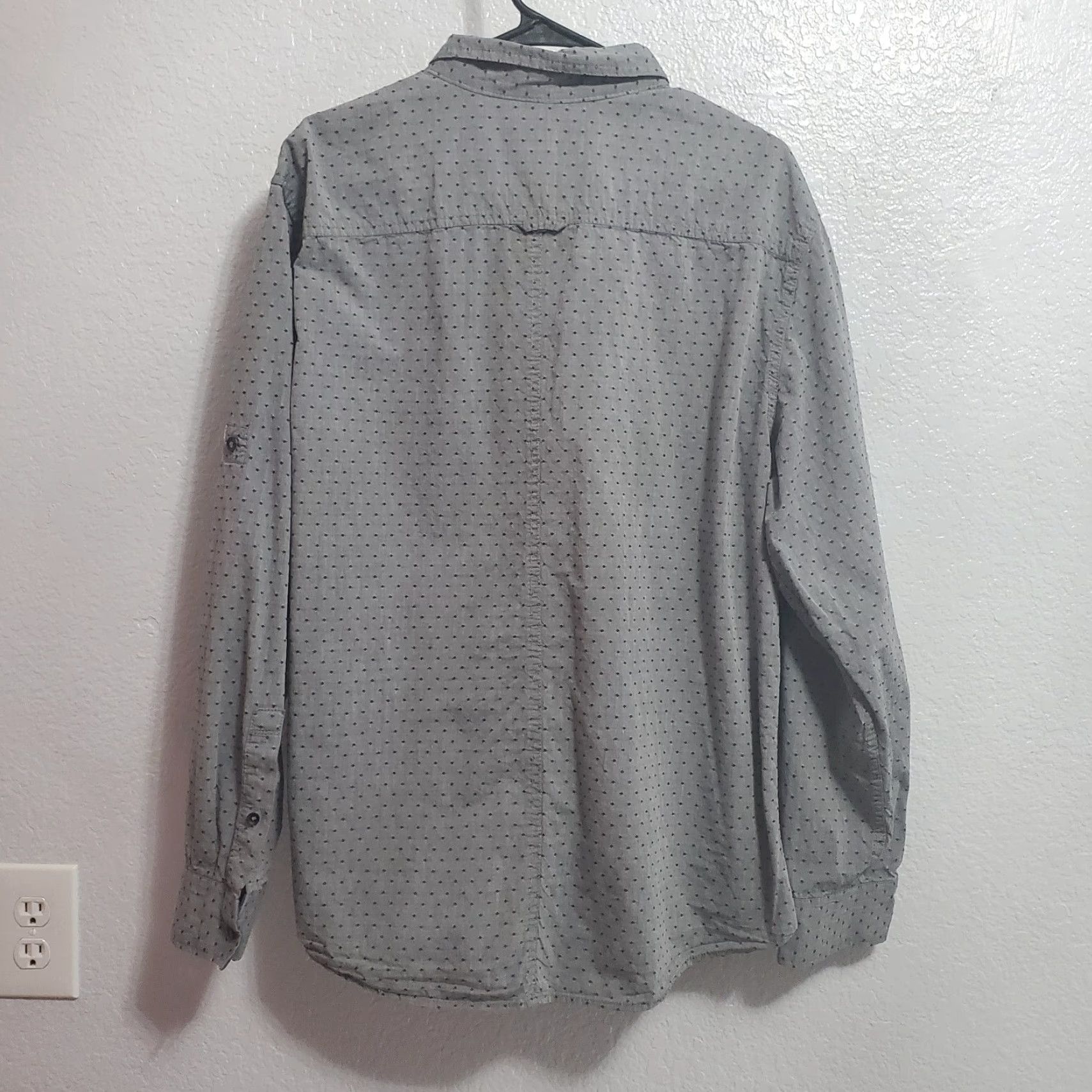 Vintage Rock & Republic Shirt Men L Gray Black Print Button Up Roll Tab Sleeve Casual Size US L / EU 52-54 / 3 - 2 Thumbnail