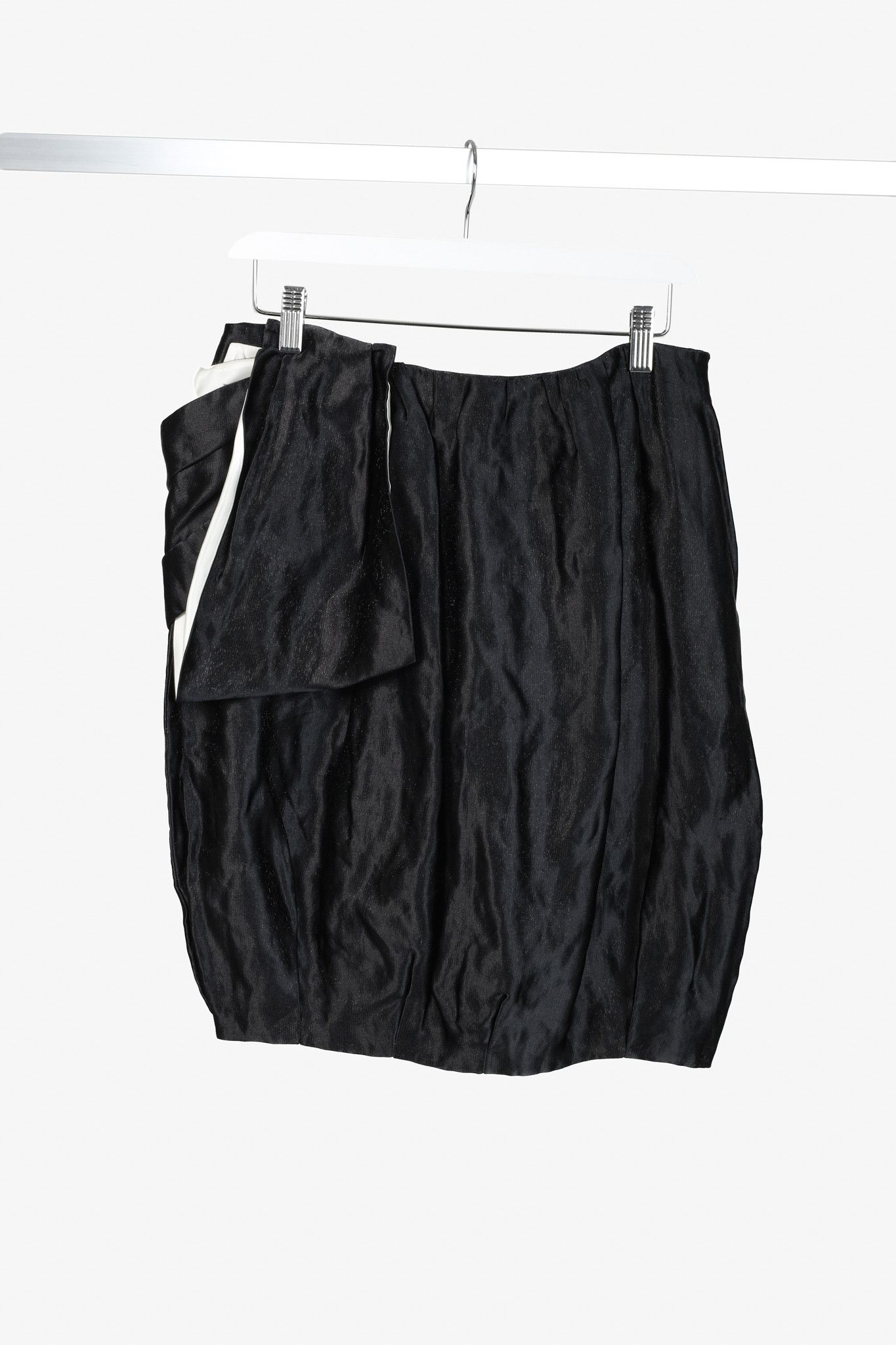 Prada Prada 2009 Black Large Satin Bow Skirt Size 28" / US 6 / IT 42 - 1 Thumbnail