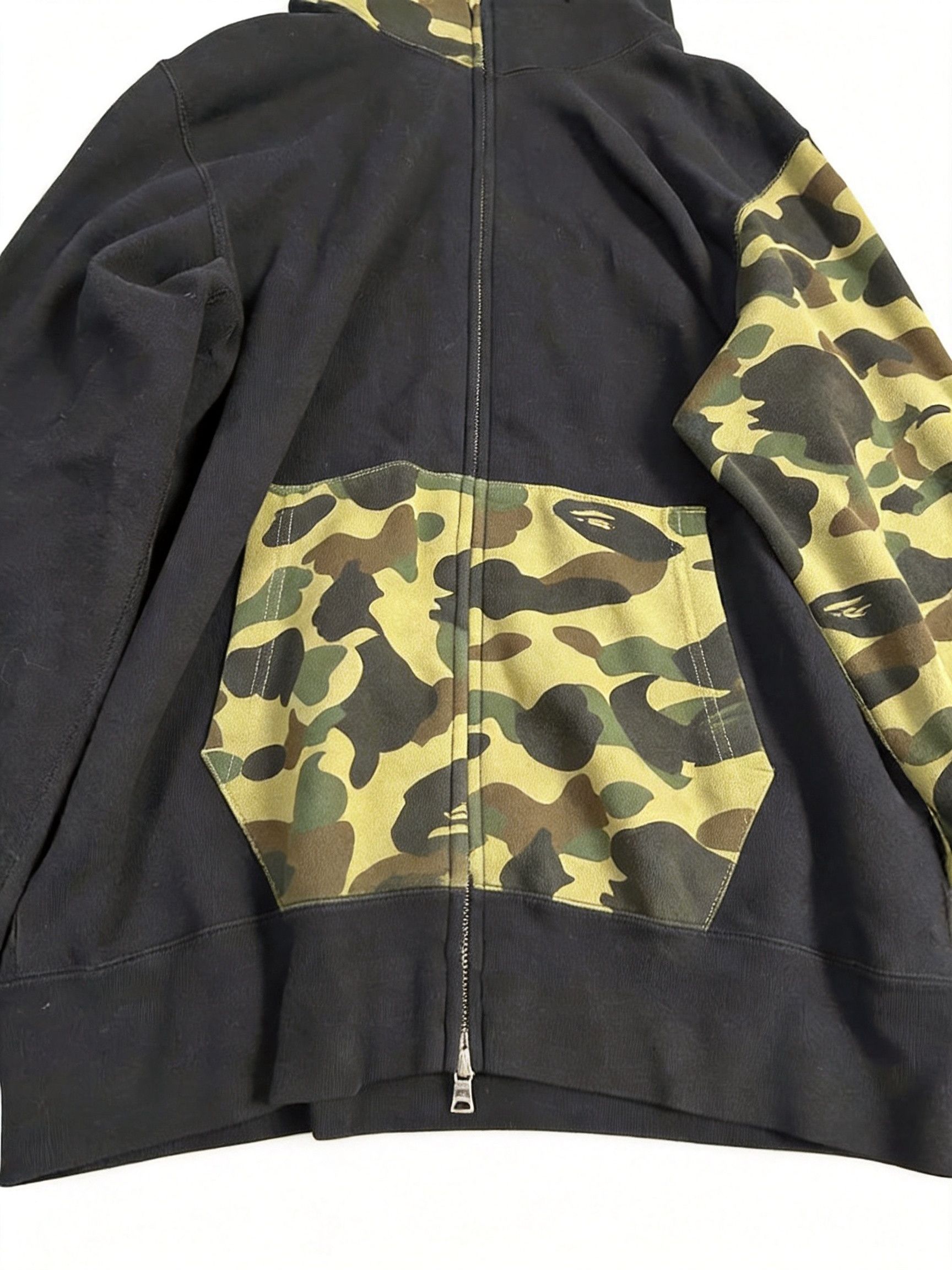 Bape BAPE LAYERED LINE CAMO SHARK FULL ZIP HOODIE | Grailed