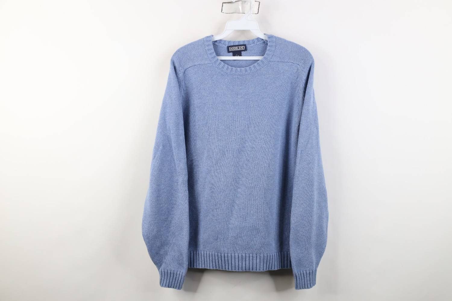 Lands' End Vintage 90s Lands End Knit Crewneck Sweater Blue Japan Size L / US 10 / IT 46 - 1 Thumbnail