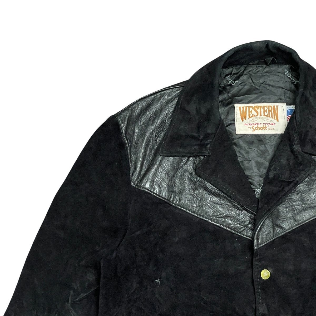 Schott Vintage Schott NYC Western Made in USA Suede Leather Jacket Size US L / EU 52-54 / 3 - 7 Thumbnail