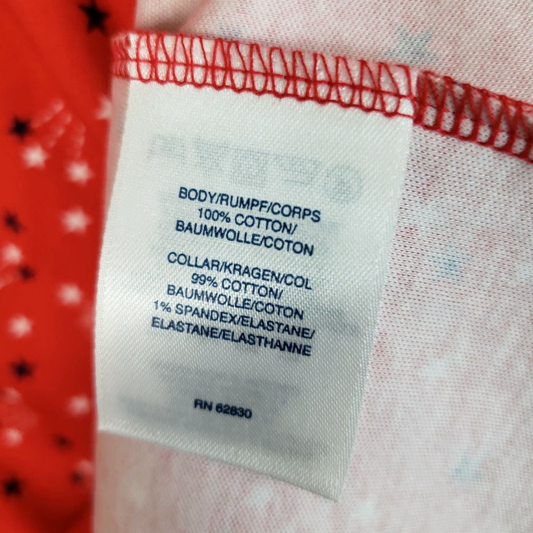 Lands' End VINTAGE? Lands End Polo Womens XS Red Star Print Short Sleeve Cotton Size 26" / US 2 / IT 38 - 6 Thumbnail