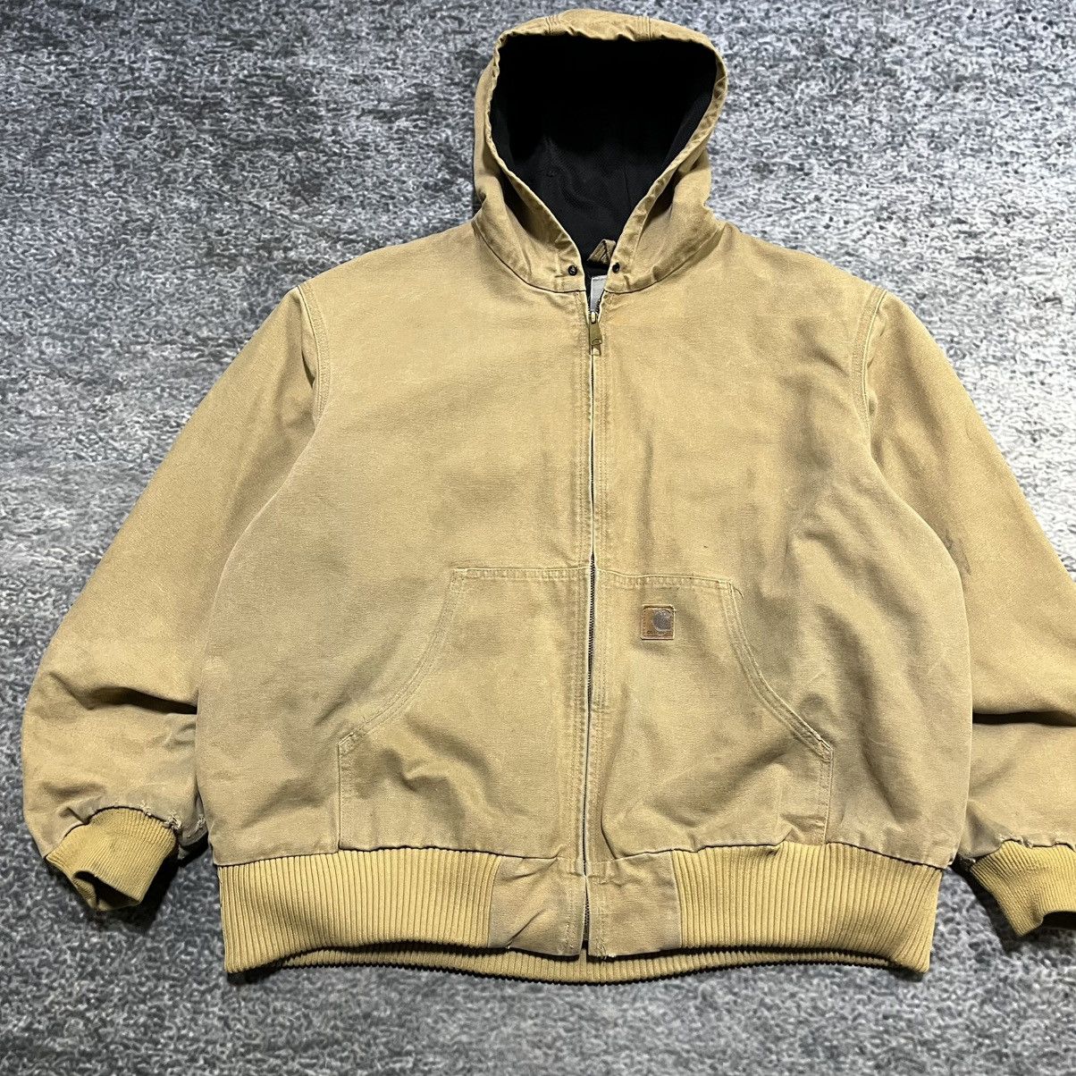 Carhartt VINTAGE CARHARTT TAN BROWN FADED JACKET HOODED WORKWEAR XXL Size US XXL / EU 58 / 5 - 3 Thumbnail