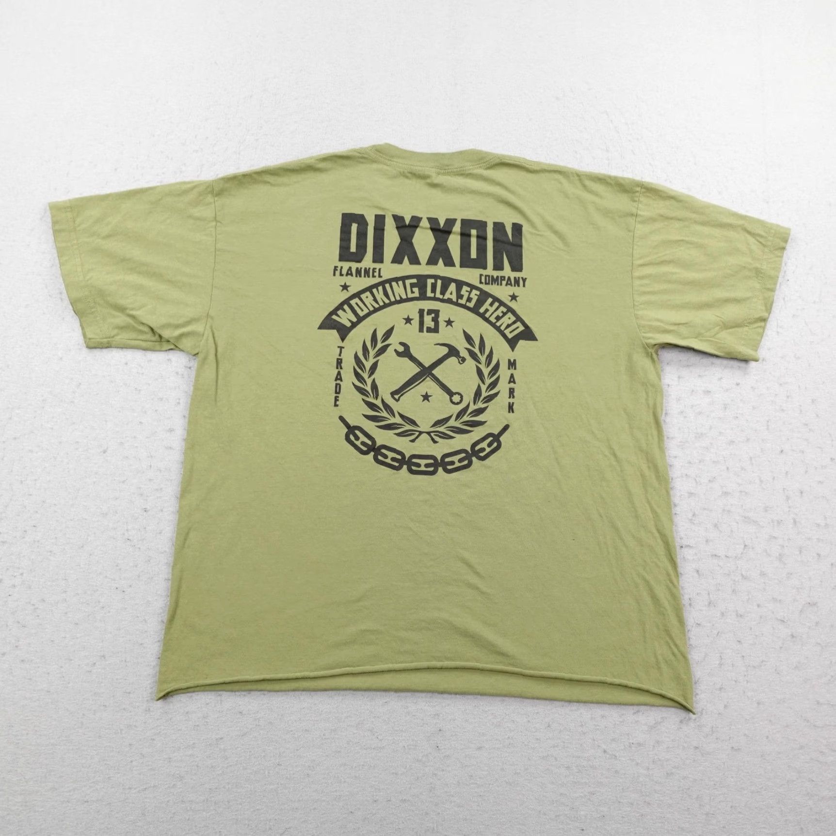 Vintage Dixxon Shirt Mens XL Green Working Class Hero Graphic Tee Workwear Made In USA Size US XL / EU 56 / 4 - 4 Thumbnail