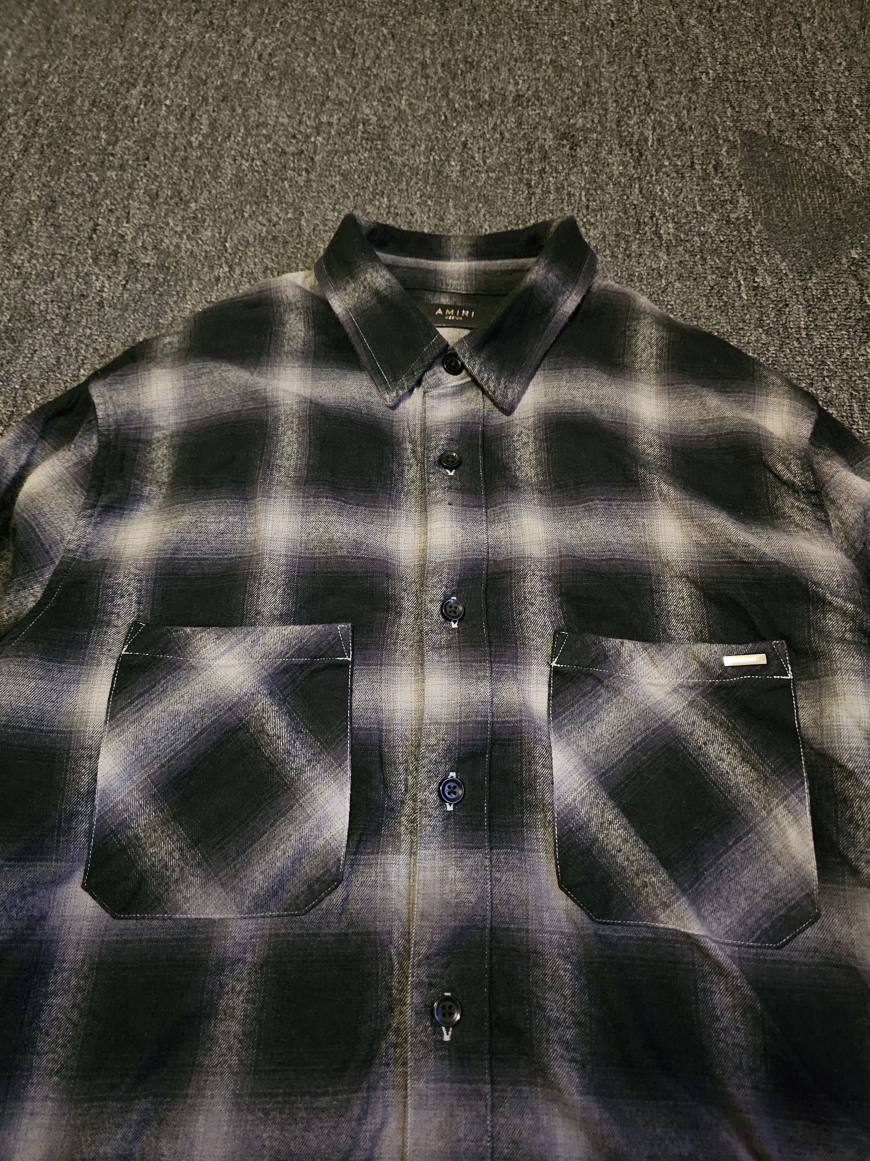 Amiri Amiri men's gradient check flannel shirt size M Size US M / EU 48-50 / 2 - 3 Thumbnail