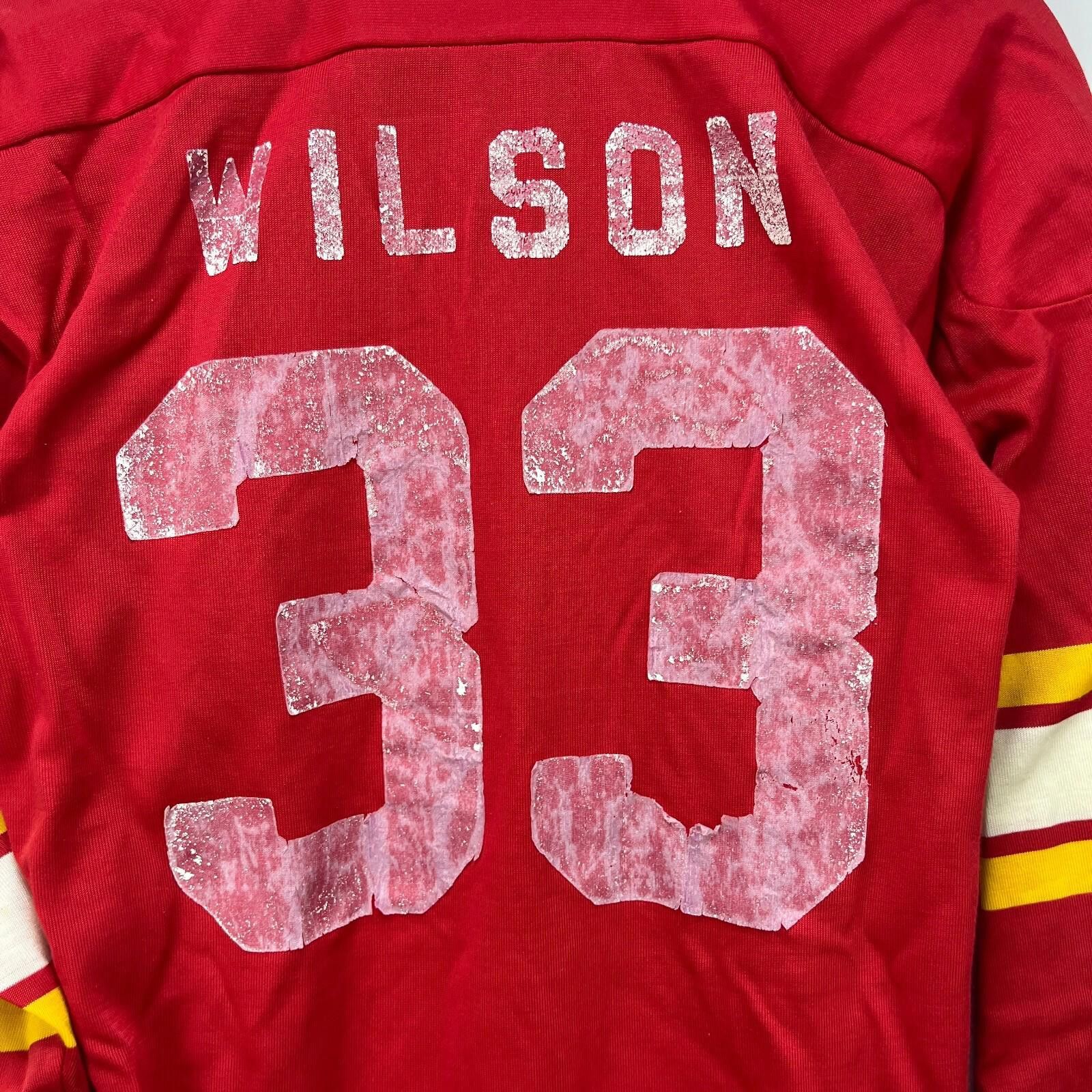 Ccm Vintage 80s Calgary Flames Hockey Jersey Medium Carey Wilson Size ONE SIZE - 6 Thumbnail