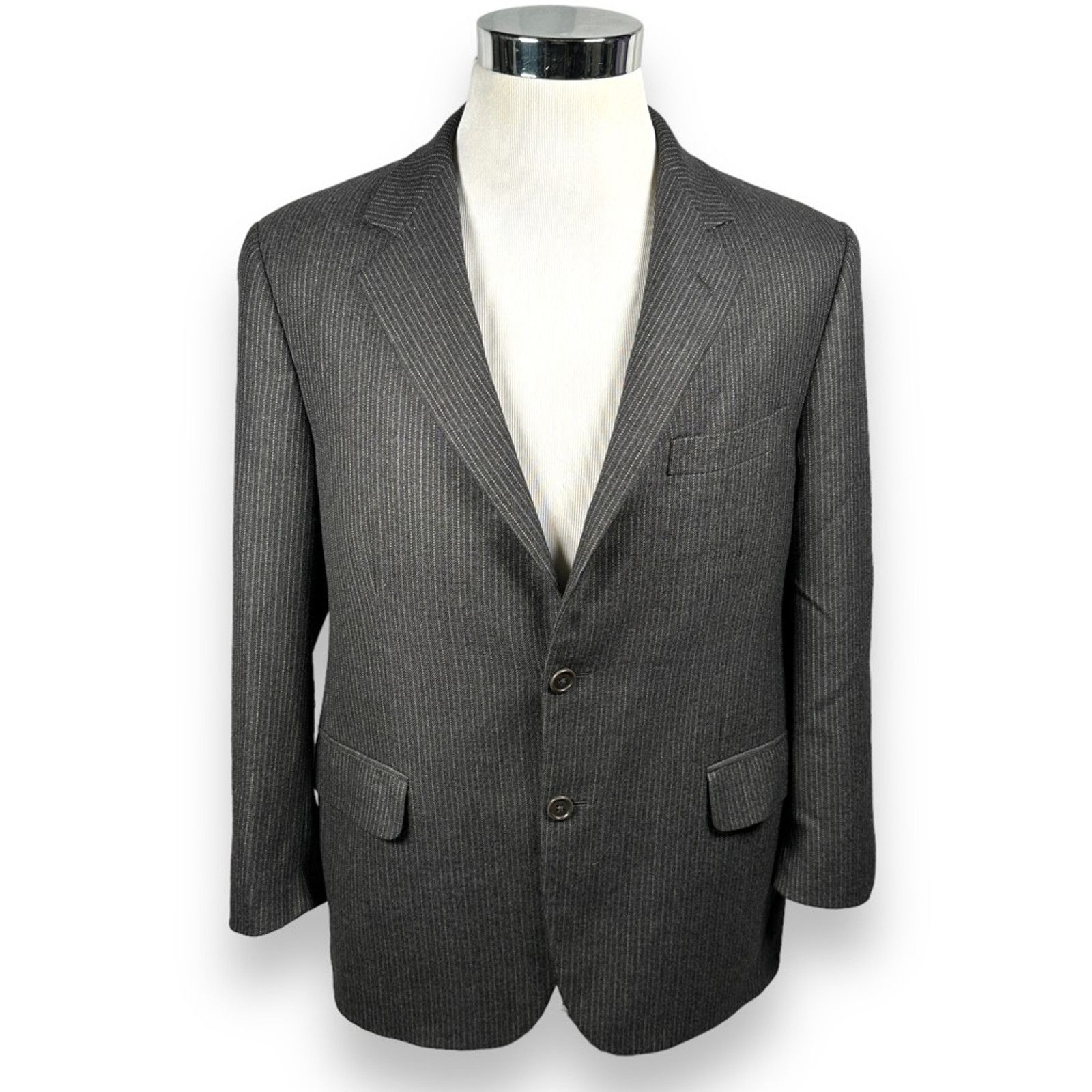 Brooks Brothers Brooks Brothers Loro Piana Blazer Jacket Gray Wool Stripe 42 Size 42R - 1 Thumbnail