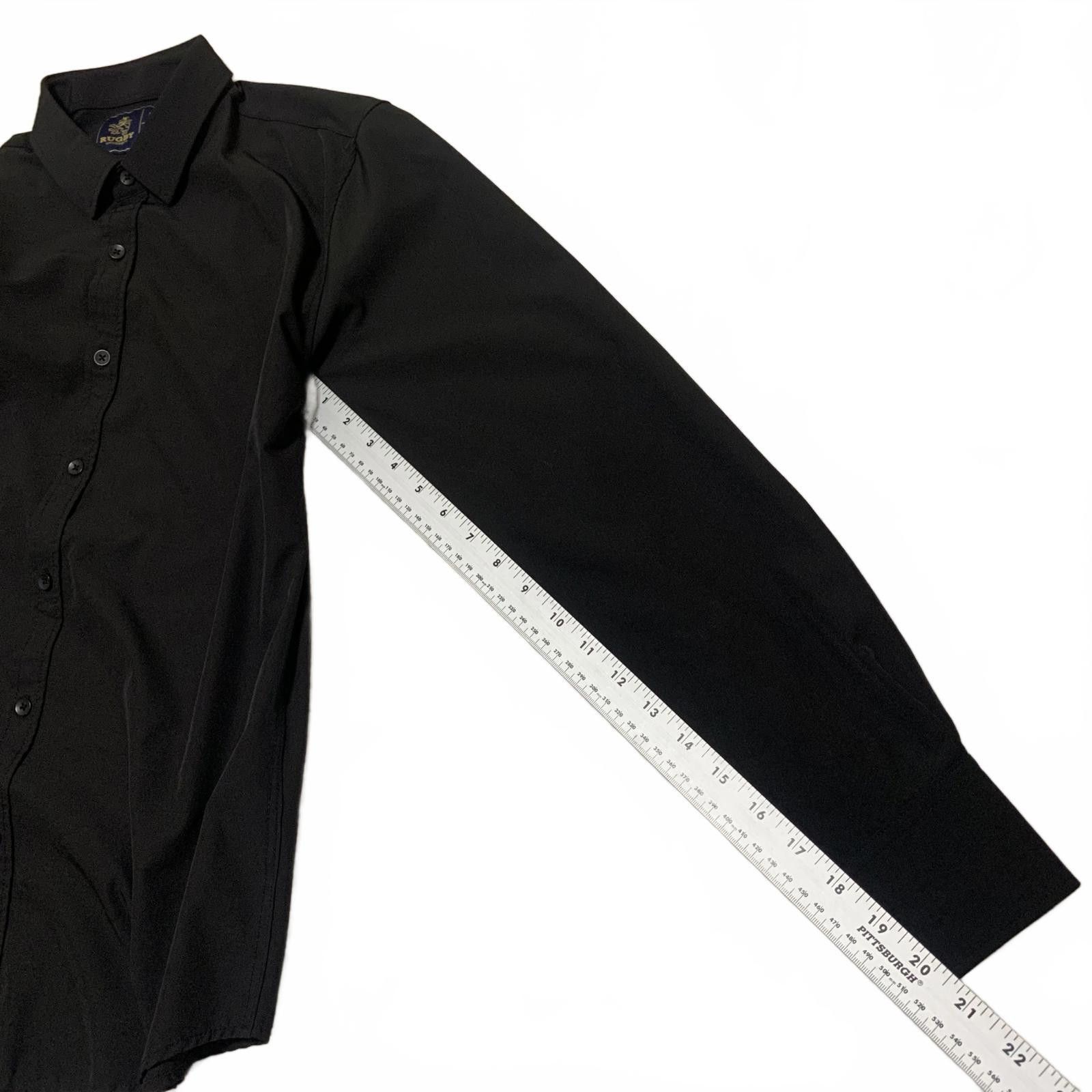 Other Rugby University Men's M Black Long Sleeve Dress Shirt Size 38R - 7 Thumbnail