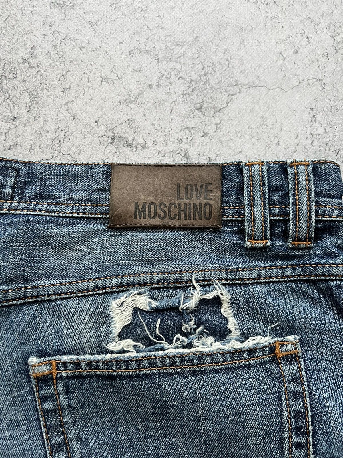 Moschino Vintage Love Moschino Jeans Distressed Denim Pants 00s Size US 38 / EU 54 - 17 Thumbnail