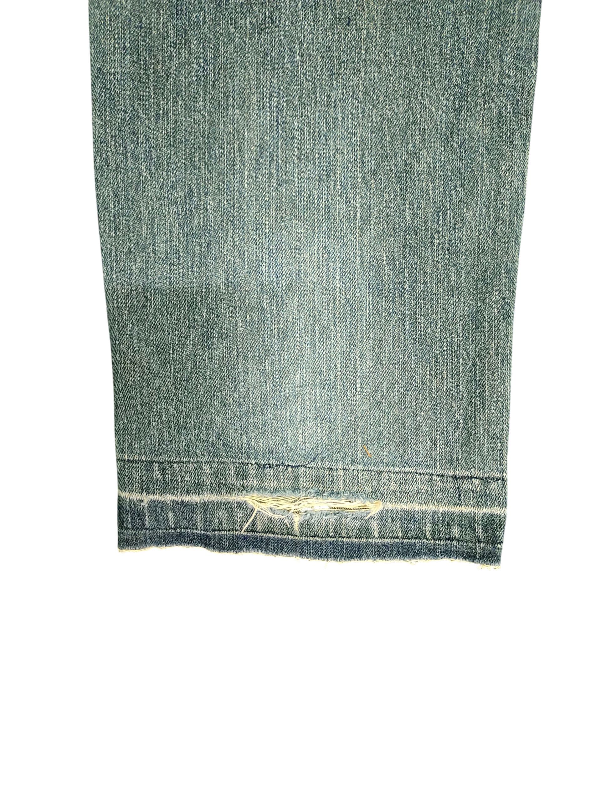 Karakuri Tamashii Japanese Brand Dominate Sukajan Koi Embroidered Denim Jeans Size US 31 - 6 Thumbnail