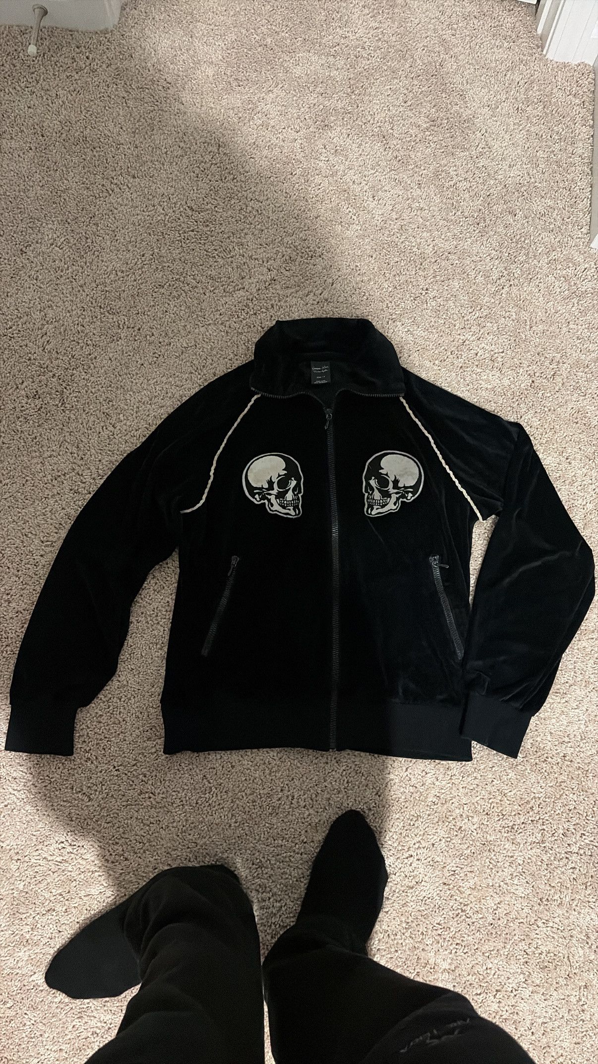 Number (N)ine Number nine velour skull jacket | Grailed