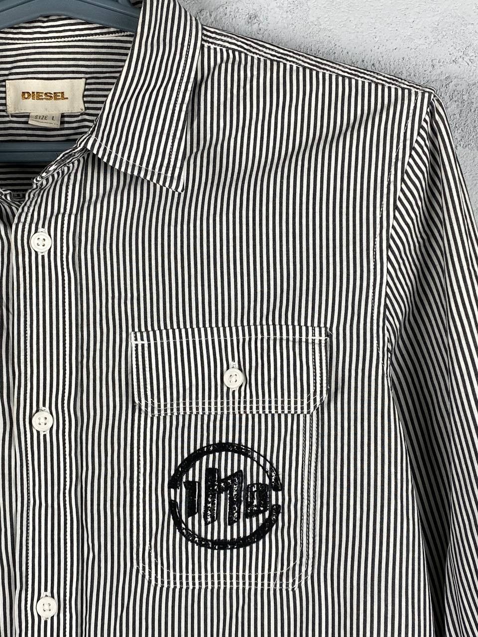 Diesel × Vintage Y2K Striped Avantgarde Diesel Printed Shirt Size L Size US L / EU 52-54 / 3 - 6 Thumbnail