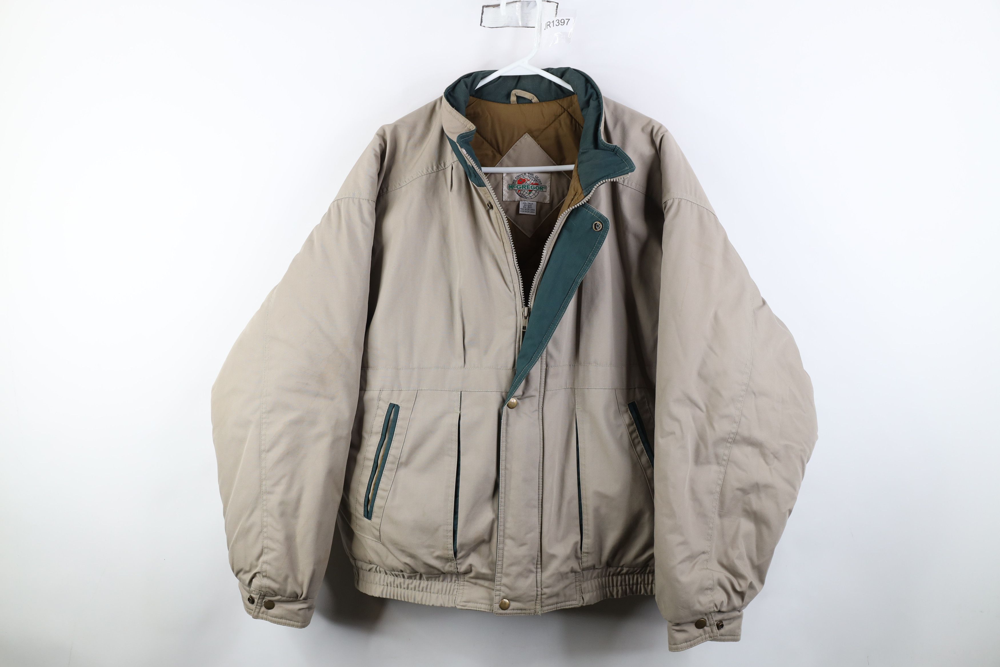 Vintage Vintage 90s Streetwear Quilted Puffer Bomber Jacket Beige Size US XXL / EU 58 / 5 - 1 Thumbnail