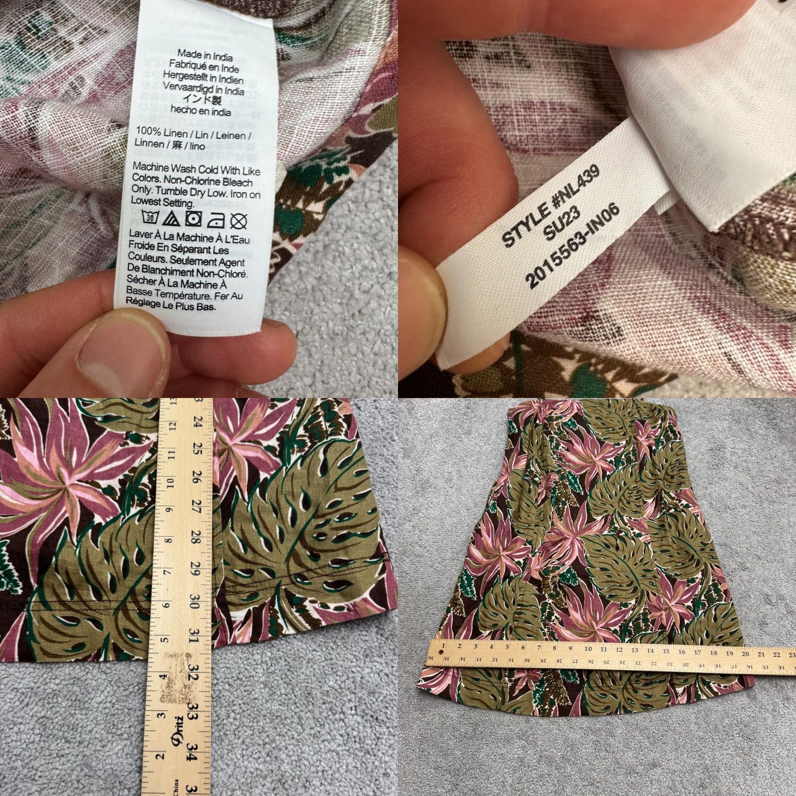 Madewell VINTAGE Madewell Goldie Linen Brushtroke Monstera Summer Mini Sun Dress Womens 0 Summer Size XS / US 0-2 / IT 36-38 - 8 Thumbnail