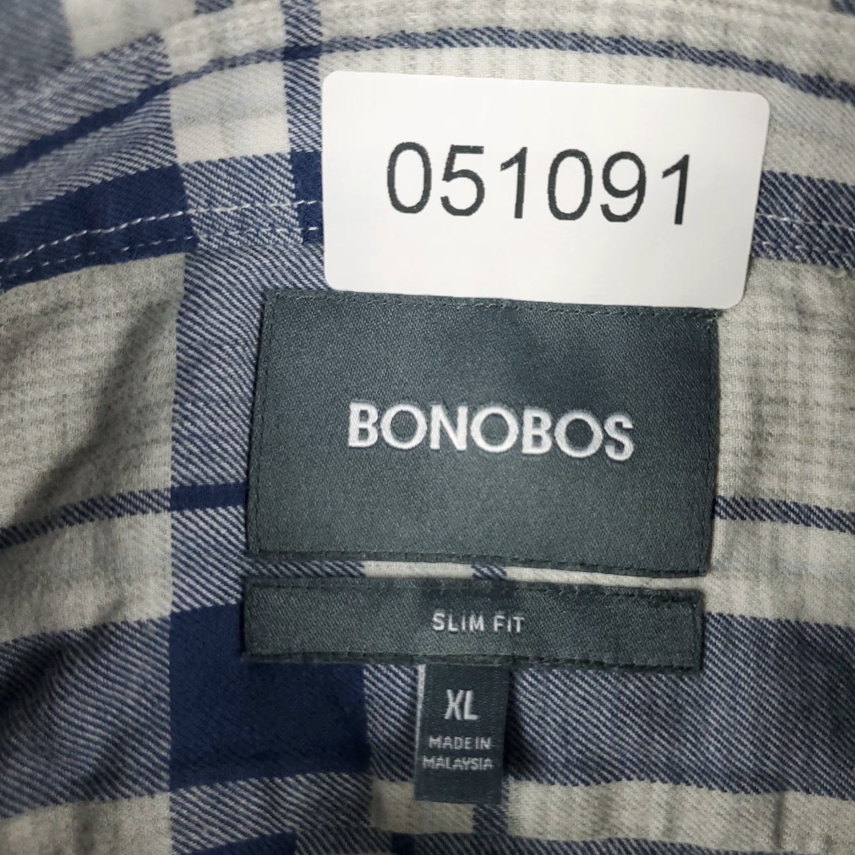 Bonobos Bonobos Shirt Mens XL Blue Plaid Button-Up Long Sleeve Casual Button-Down Collar Regular Fit - Cotton, 100% Cotton, Classic Preppy Style, Men Size US XL / EU 56 / 4 - 6 Thumbnail