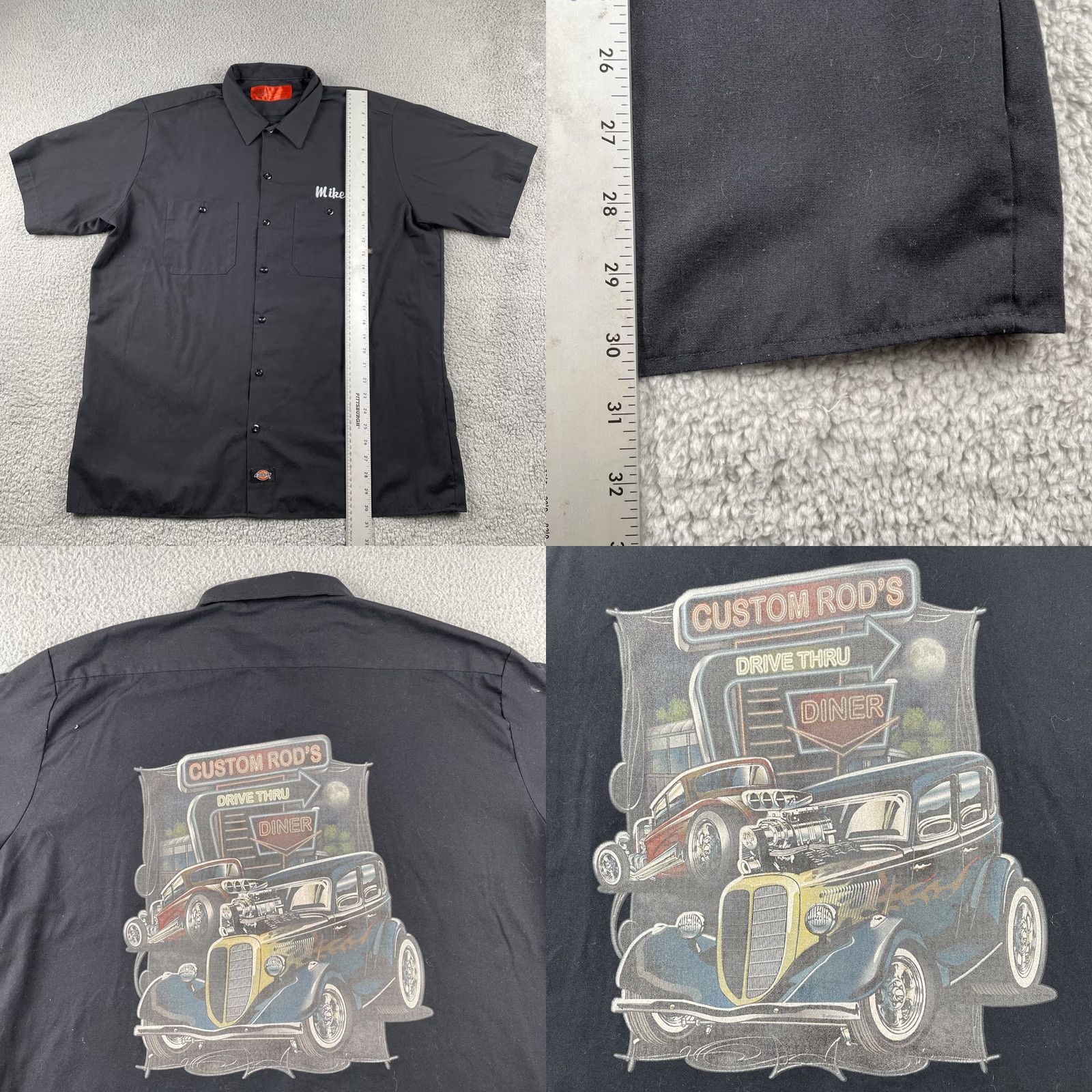 Dickies Dickies Auto Shop Work Shirt Button Up Embroidered Black XL Size US XL / EU 56 / 4 - 10 Thumbnail