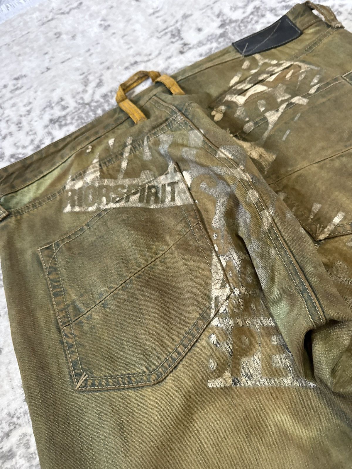 Carhartt RealBvoice Japan Mud Wash Overprint Carpenter Baggy Jeans Size US 34 / EU 50 - 10 Thumbnail
