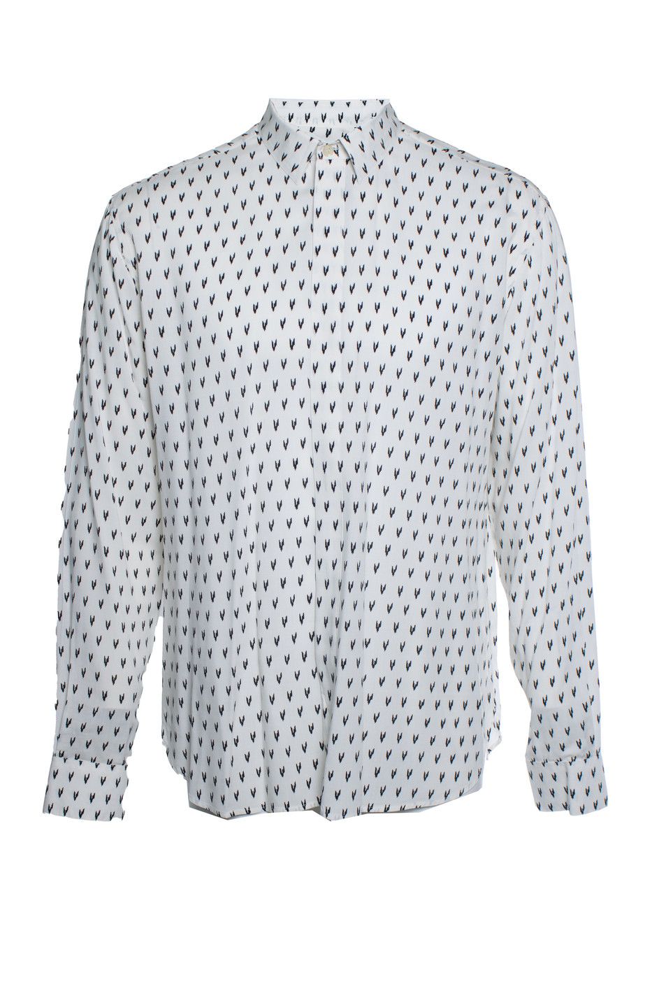 Saint Laurent white shirt with V print 2017