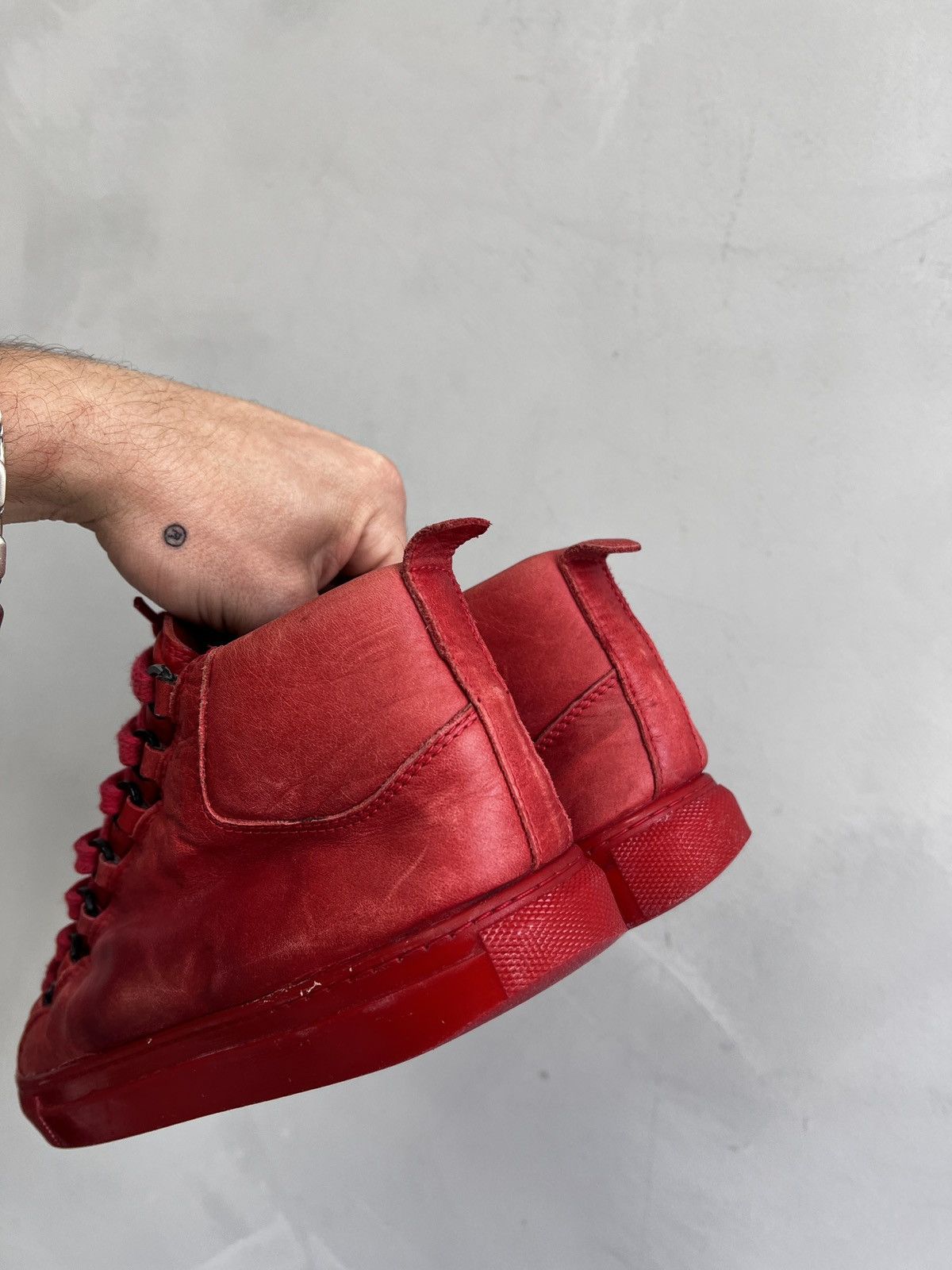 Designer × Vintage Vintage FADED BALENCIAGA STYLE LEATHER BOOTS SHOES Size US 9 / IT 39 - 5 Thumbnail