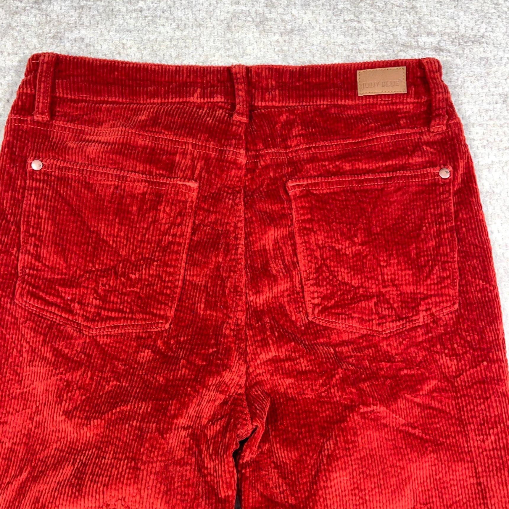 Vintage Judy Blue Jeans Women 13 31 Ankle Straight Red Corduroy Pants Button Fly Cords Size 34" / US 12 / IT 48 - 5 Thumbnail