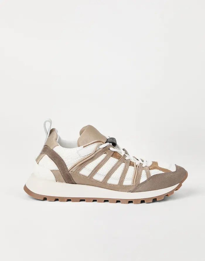 Brunello Cucinelli o1s1wg110526 Suede Techno Fabric Runners Sneakers Size US 5 / IT 35 - 1 Thumbnail