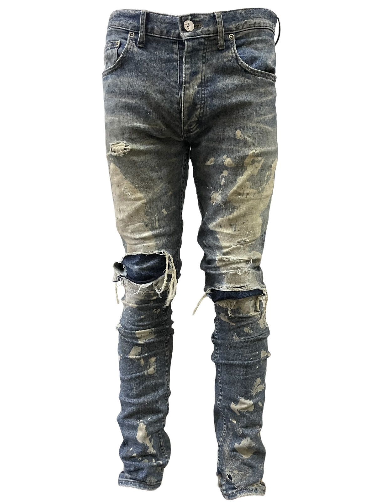 Fagassent Toshiki Aoki Fagassent Paint Splatter Punk Rock Distressed Distort Jeans Size US 31 - 8 Thumbnail