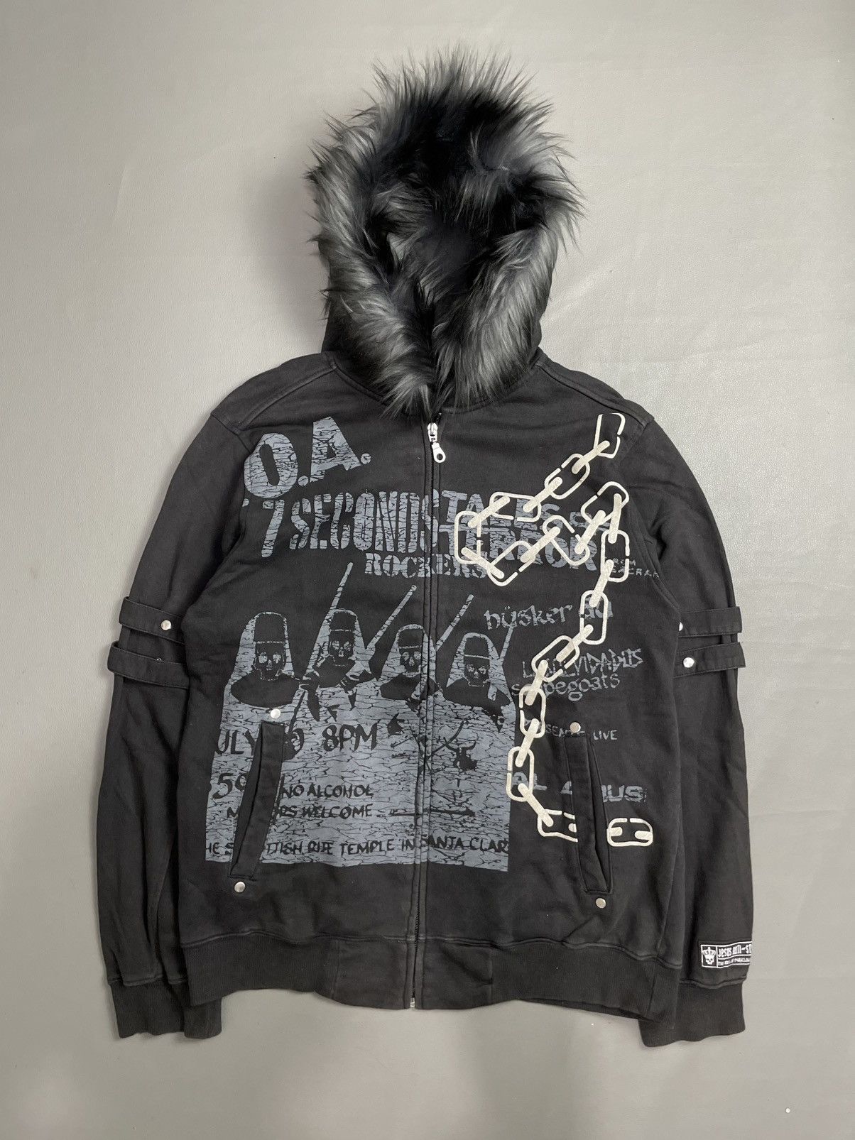 If Six Was Nine Gothic Japan Black Zip fur Hoodie Ifsix style Size US M / EU 48-50 / 2 - 1 Thumbnail