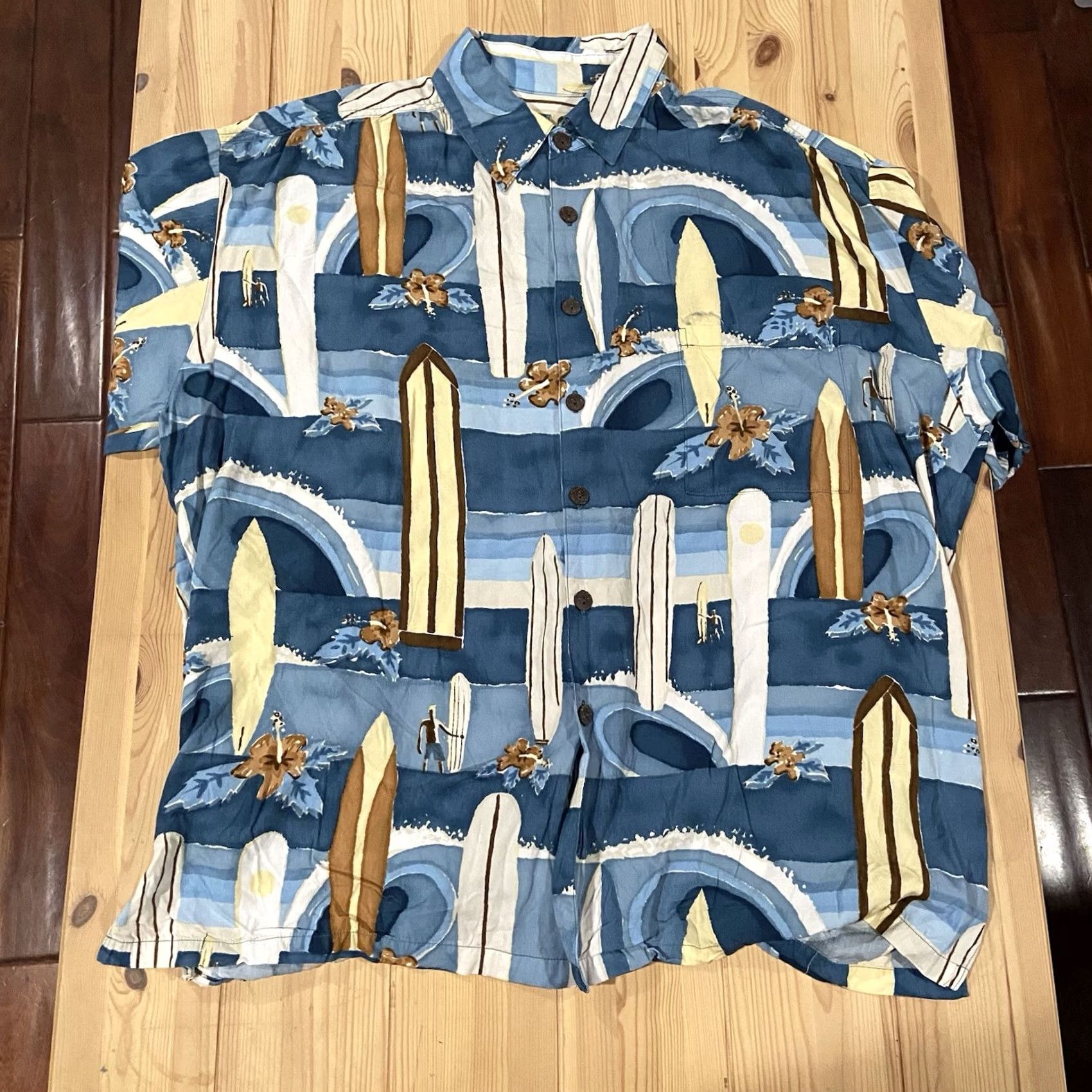 Vintage VINTAGE Kahala Shirt Mens XL Blue John Severson California Hawaiian Button-Up Short Sleeve Collared Rayon Geometric All Seasons Casual Mens Size US XL / EU 56 / 4 - 2 Thumbnail