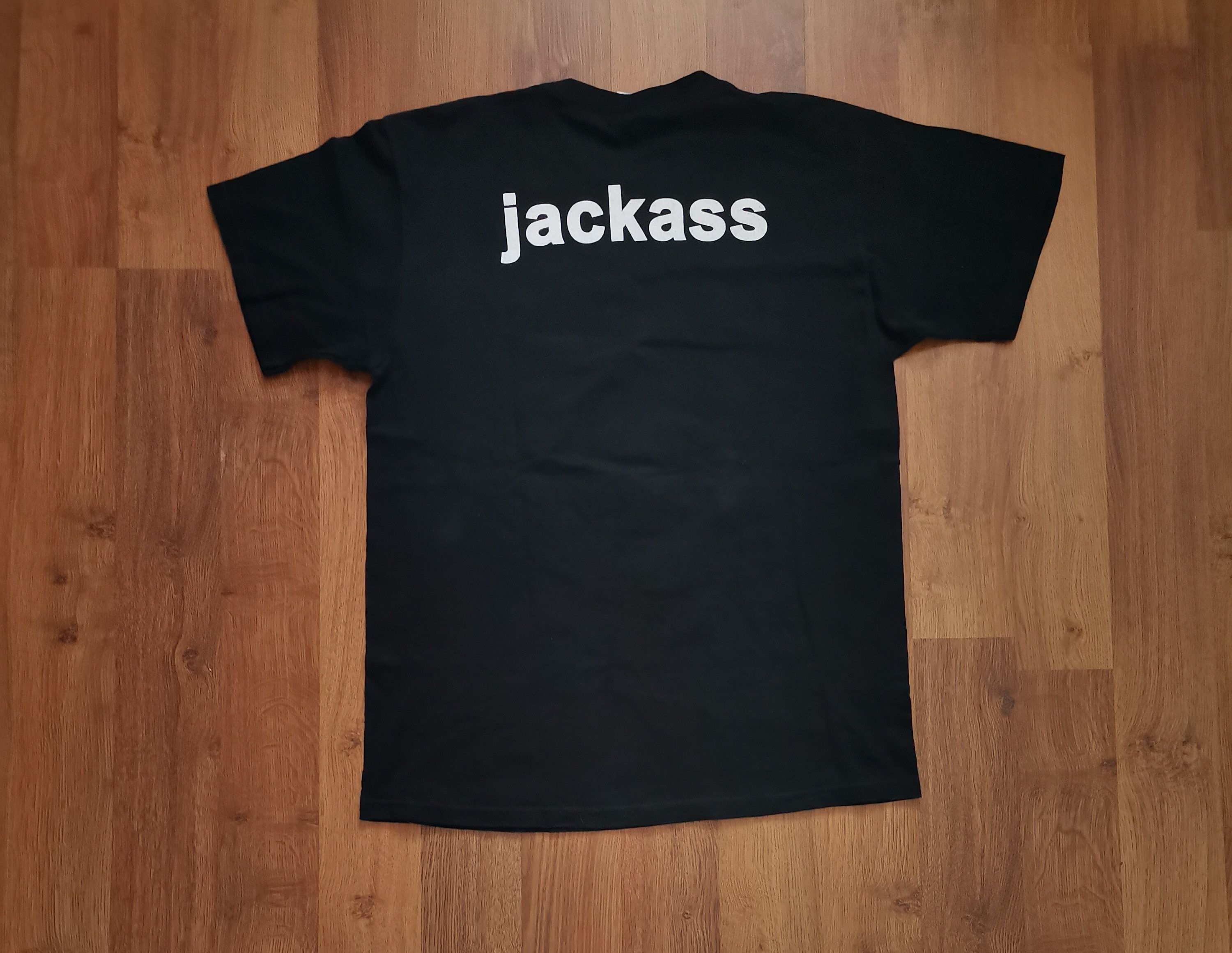 Vintage Vintage '00s Fruit of the Loom Jackass Movie Promo T-Shirt Size US L / EU 52-54 / 3 - 4 Thumbnail